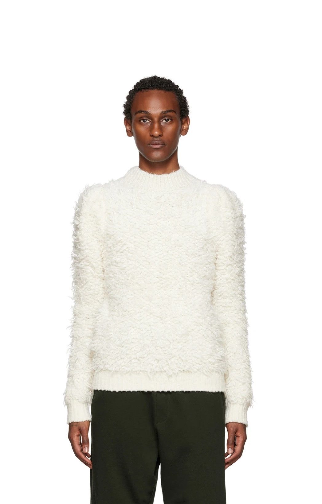 Dries Van Noten Dries Van Noten Nannee Sweater - Ecru Bouclé Alpaca & Mohair Size US M / EU 48-50 / 2 - 1 Thumbnail