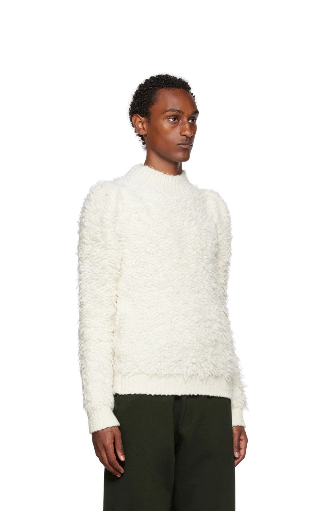 Dries Van Noten Dries Van Noten Nannee Sweater - Ecru Bouclé Alpaca & Mohair Size US M / EU 48-50 / 2 - 2 Thumbnail