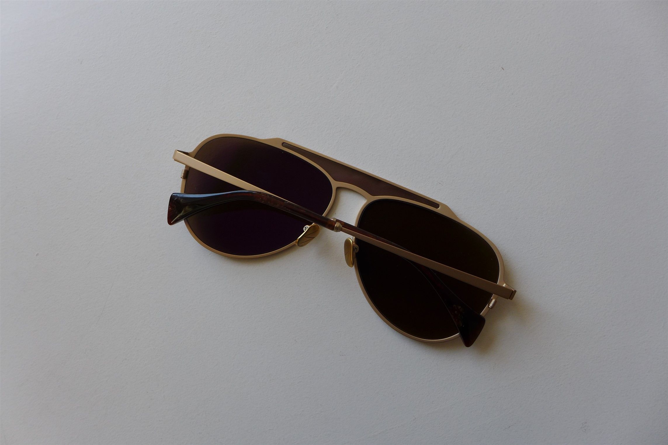 Yohji Yamamoto Yohji Yamamoto YY7039 Aviator Sunglasses - Matte Gold Size ONE SIZE - 4 Thumbnail