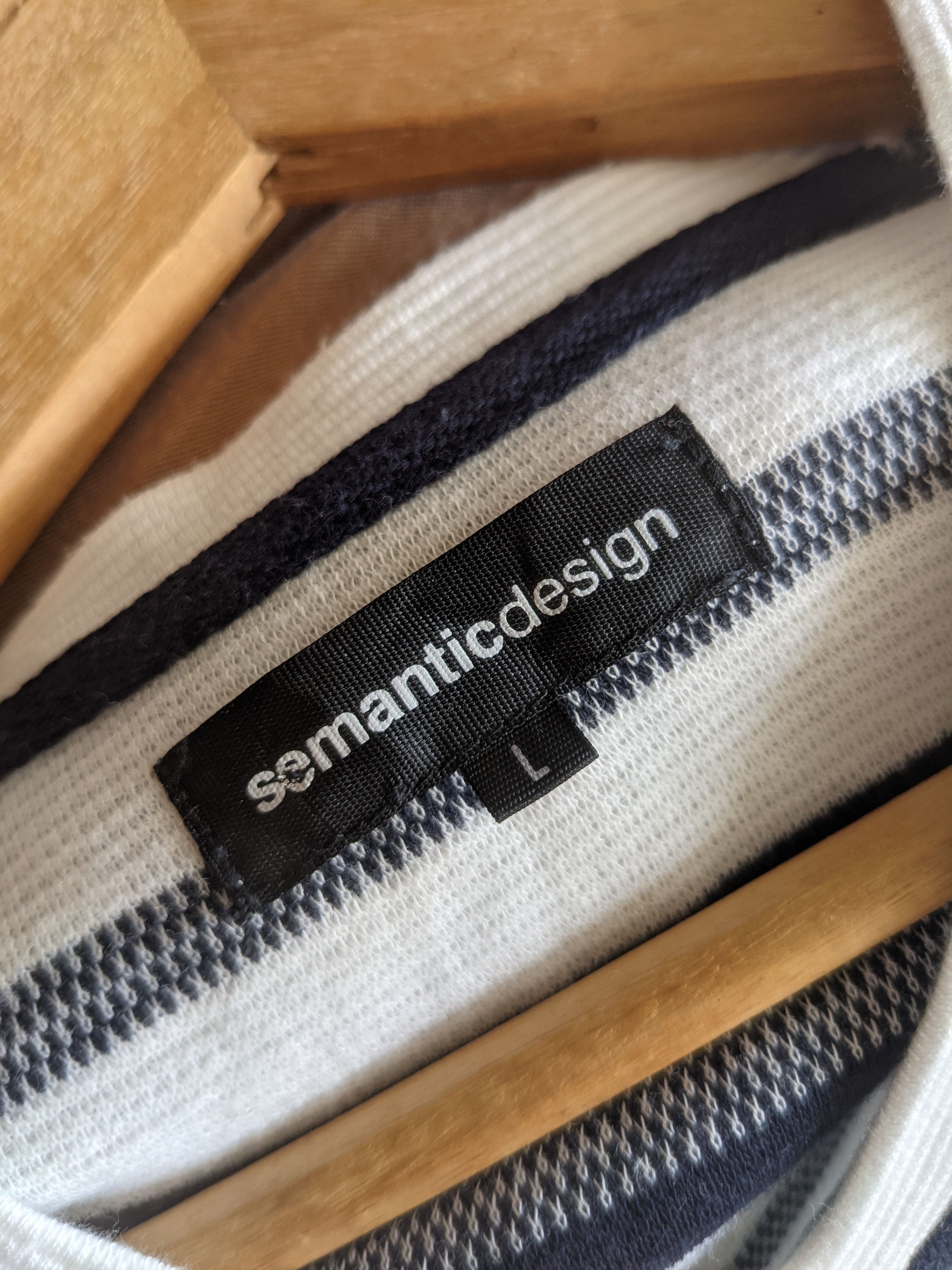 Japanese Brand ⚡️Steals⚡️ Semantic design Breton Long Sleeve Vneck Size US L / EU 52-54 / 3 - 6 Thumbnail