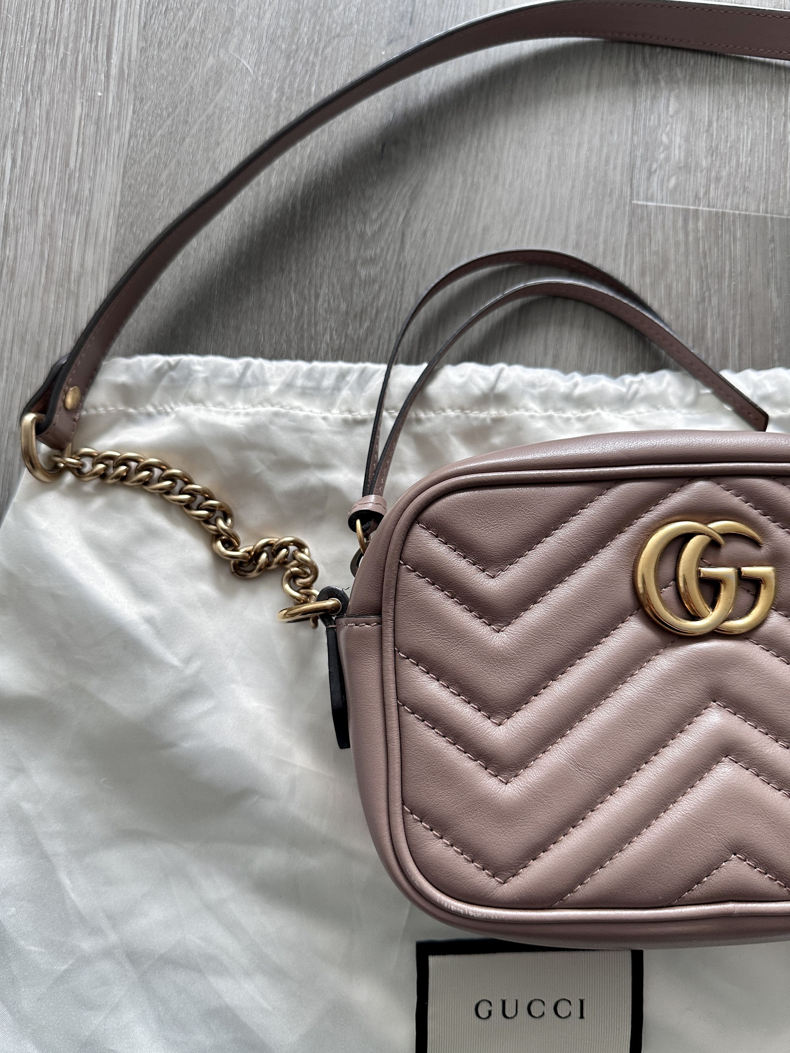 Gucci Gucci GG Marmont Mini Shoulder Bag Dusty Pink Size ONE SIZE - 3 Thumbnail