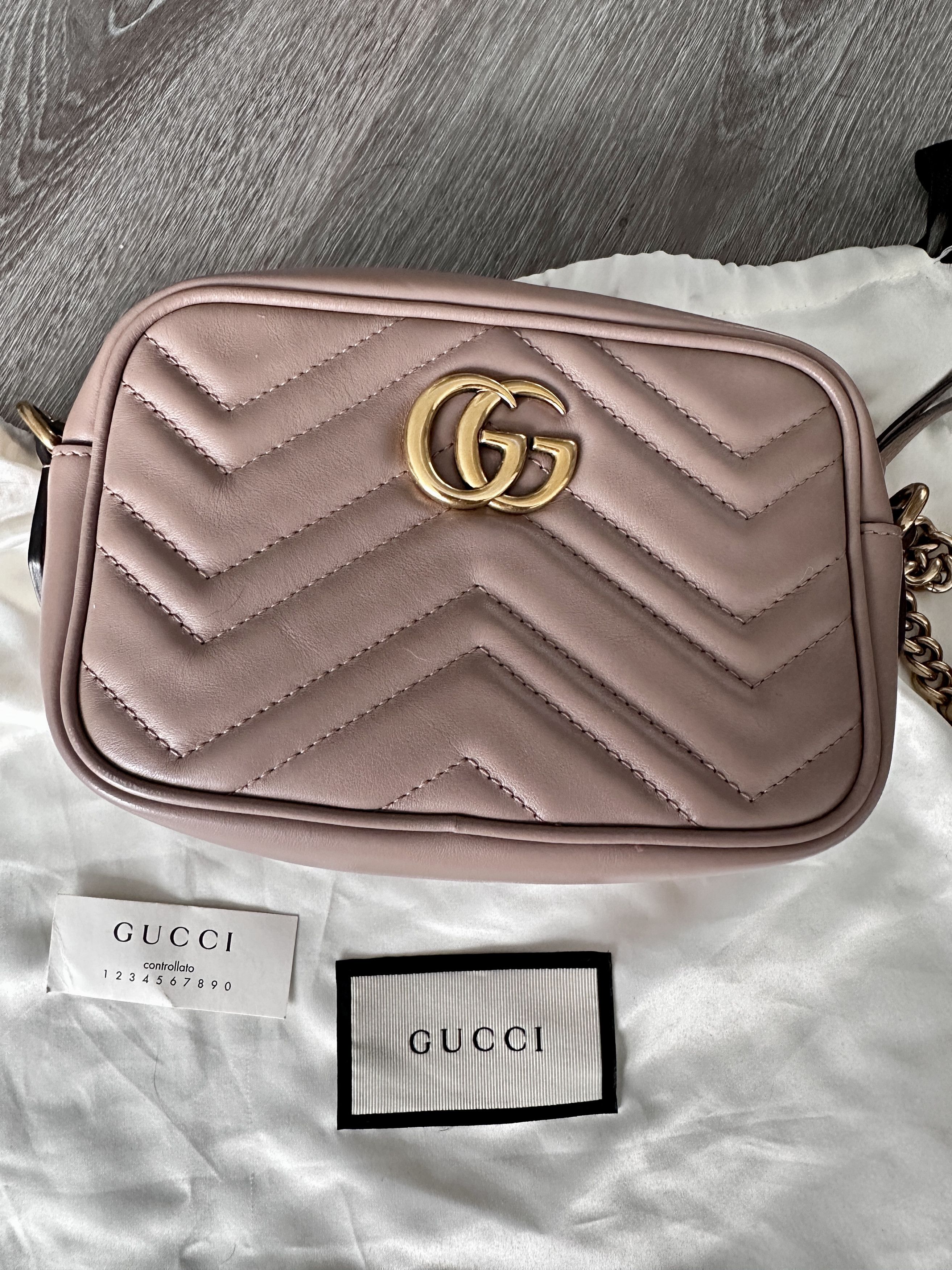 Gucci Gucci GG Marmont Mini Shoulder Bag Dusty Pink Size ONE SIZE - 2 Thumbnail