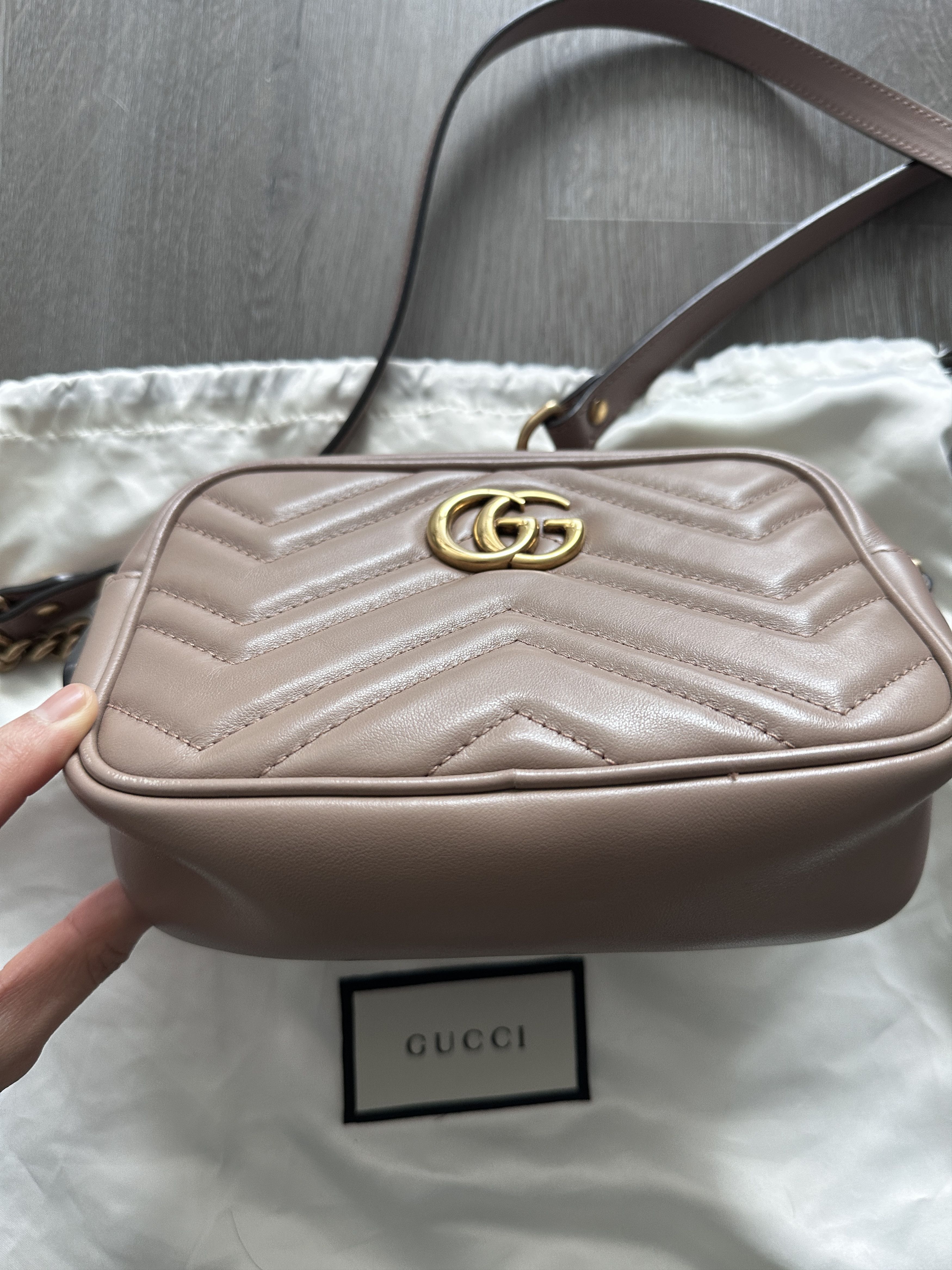 Gucci Gucci GG Marmont Mini Shoulder Bag Dusty Pink Size ONE SIZE - 4 Thumbnail