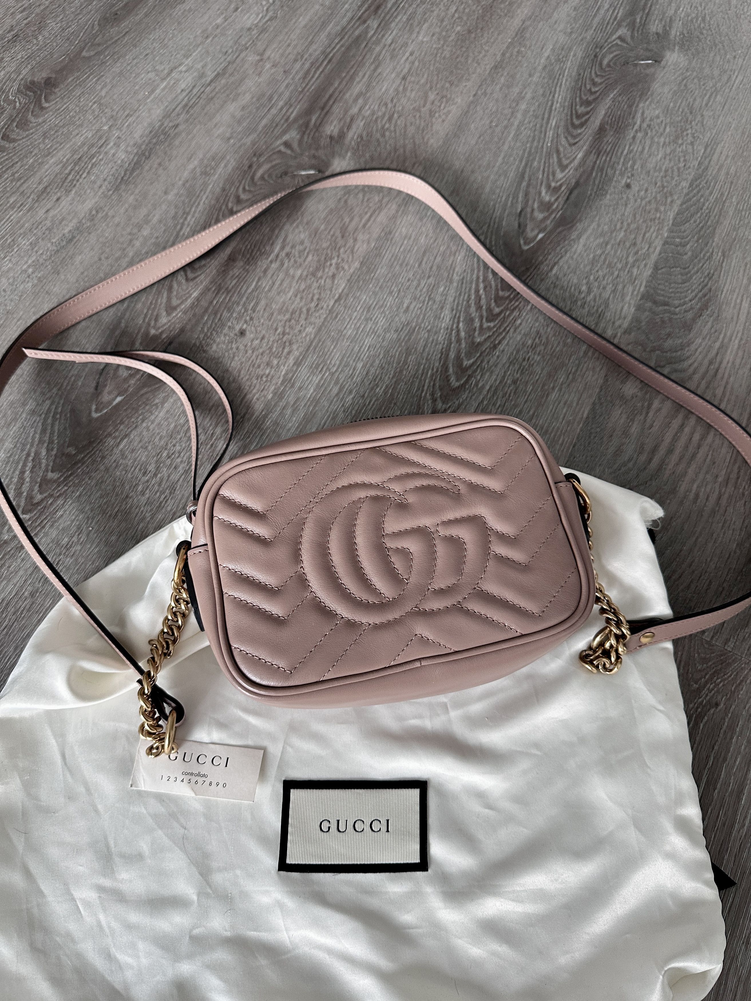 Gucci Gucci GG Marmont Mini Shoulder Bag Dusty Pink Size ONE SIZE - 5 Thumbnail