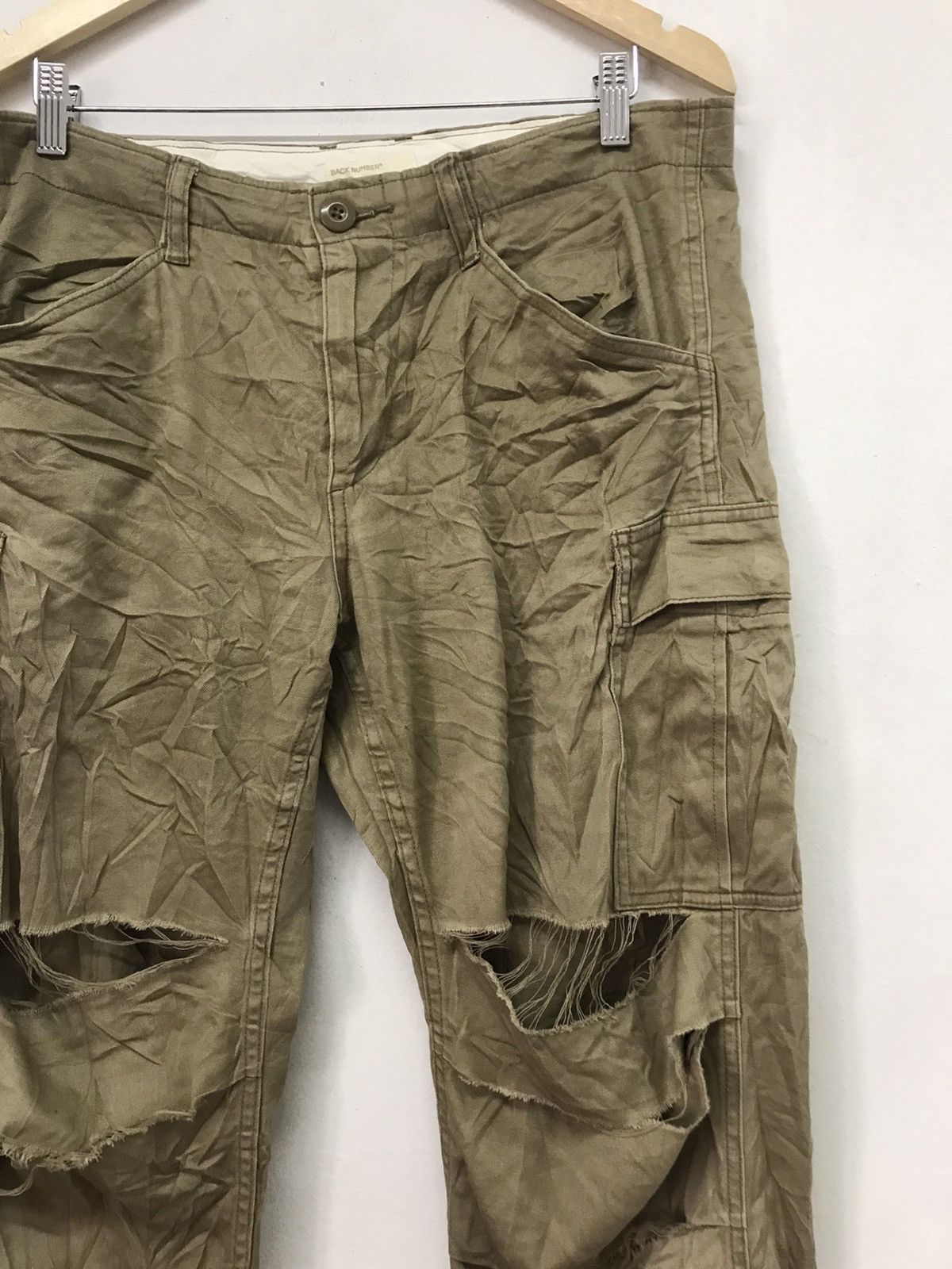 Japanese Brand Vintage Back Number Distressed Cargo Pants Size US 35 - 4 Thumbnail