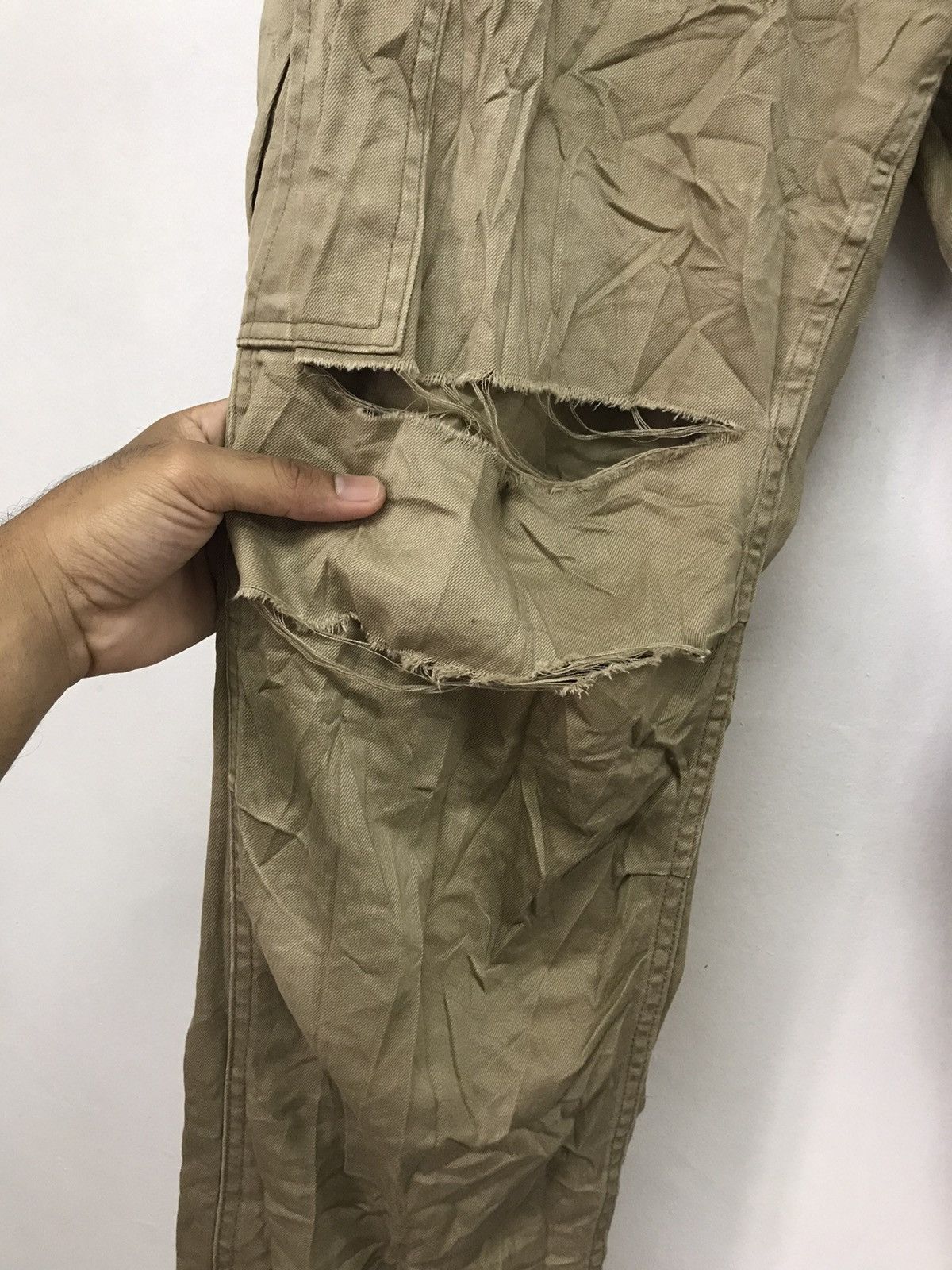 Japanese Brand Vintage Back Number Distressed Cargo Pants Size US 35 - 7 Thumbnail