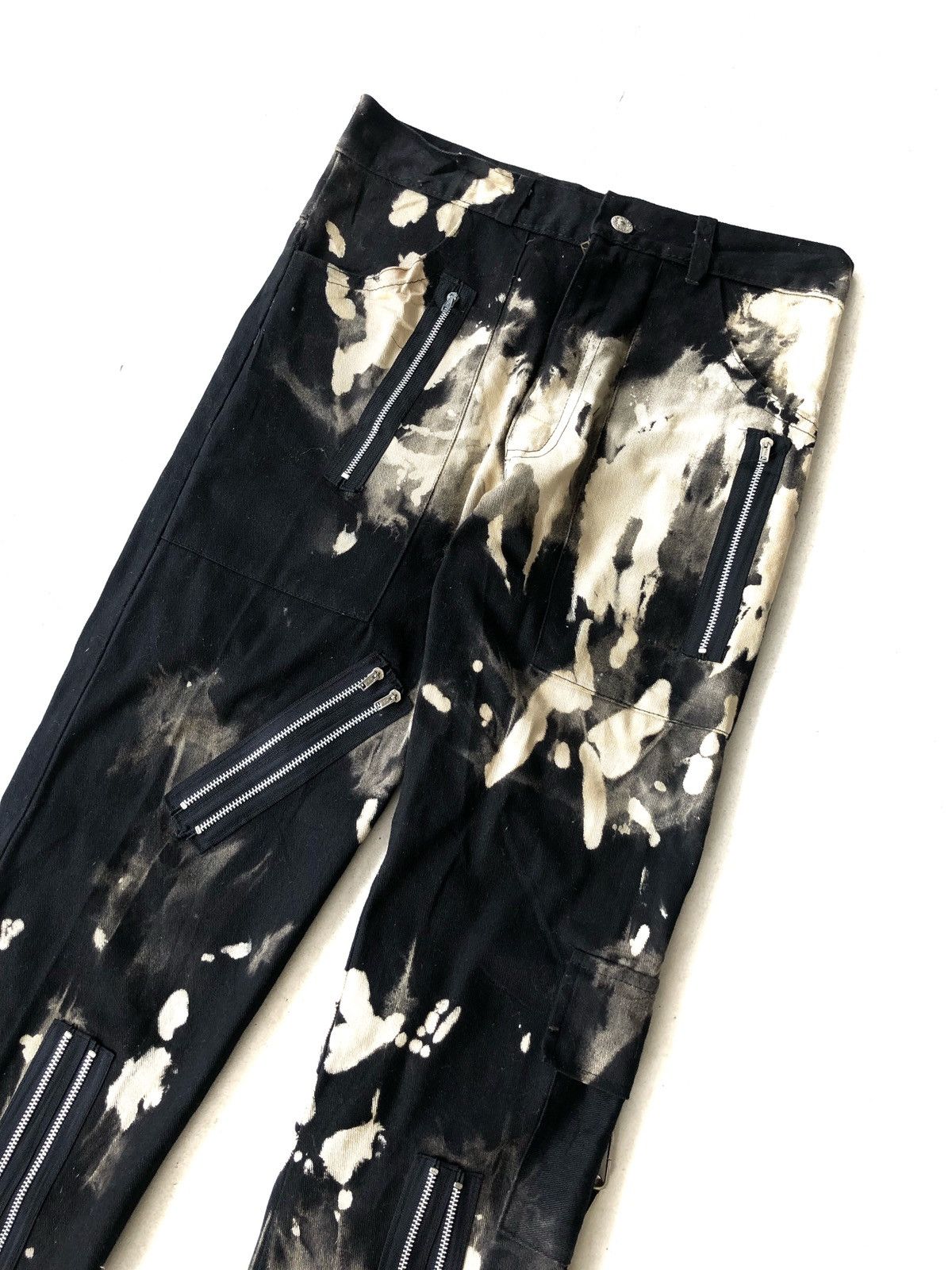 A.F.F.A. RARE🔥OG Tiger 🇬🇧 Made Acid Wash Bondage Zipper Pant Size US 30 / EU 46 - 2 Thumbnail