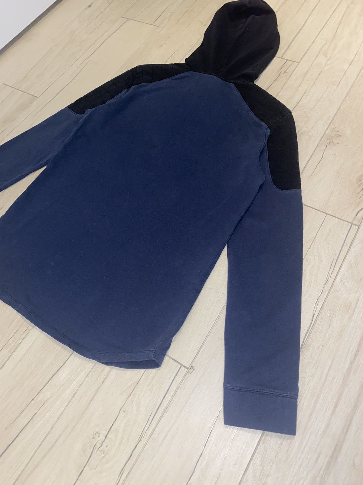 Balmain FW15 Balmain X H&M Big Logo Dark Navy Technical Hoodie Size US M / EU 48-50 / 2 - 8 Thumbnail