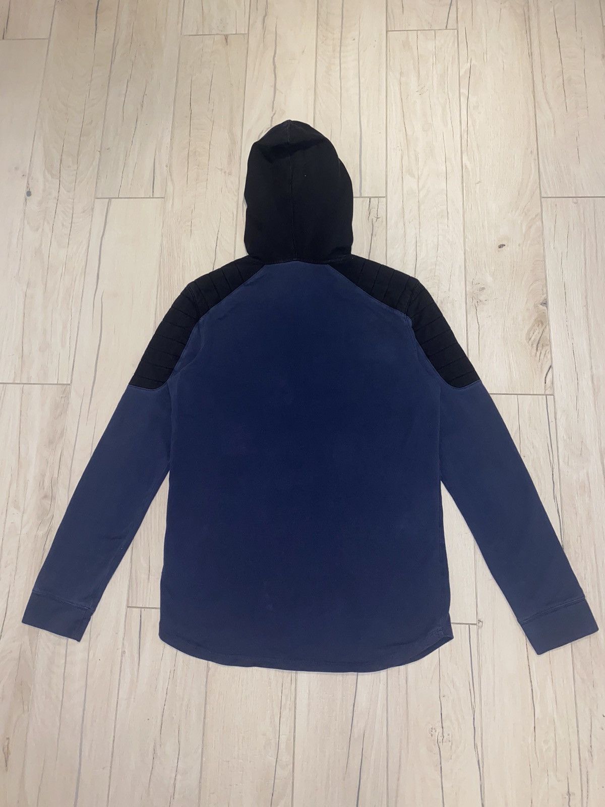 Balmain FW15 Balmain X H&M Big Logo Dark Navy Technical Hoodie Size US M / EU 48-50 / 2 - 7 Thumbnail