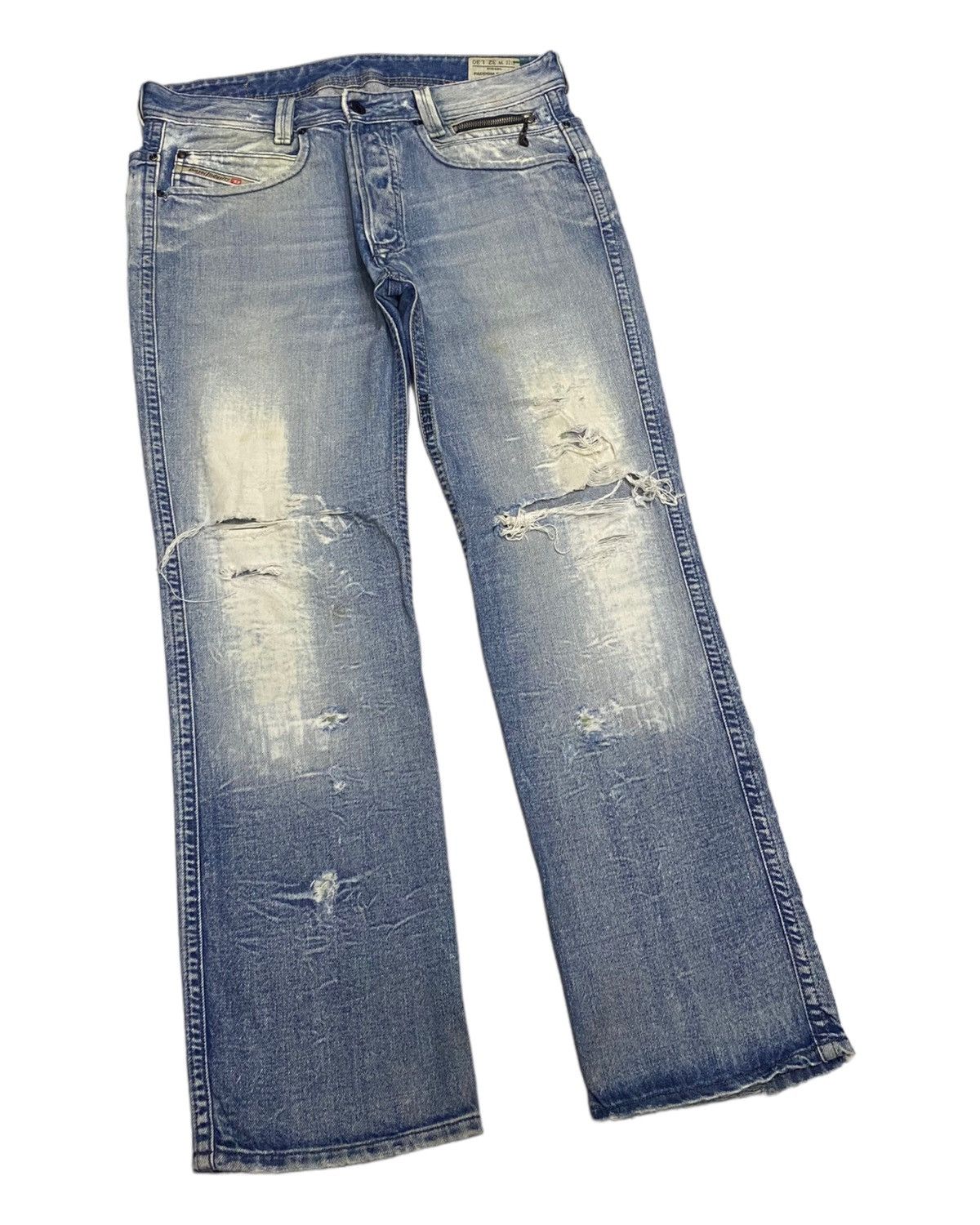 Diesel × General Research × Issey Miyake RIPPED🔥DIESEL DISTRESSED DENIM BAGGY JEANS Size US 33 - 8 Thumbnail
