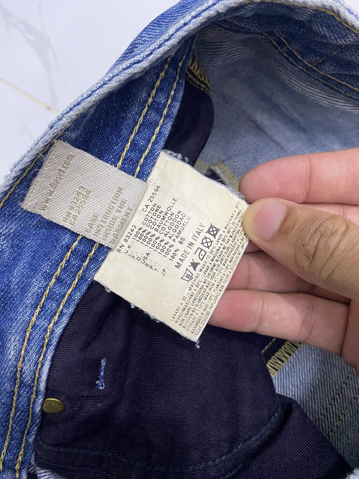 Diesel × General Research × Issey Miyake RIPPED🔥DIESEL DISTRESSED DENIM BAGGY JEANS Size US 33 - 13 Thumbnail