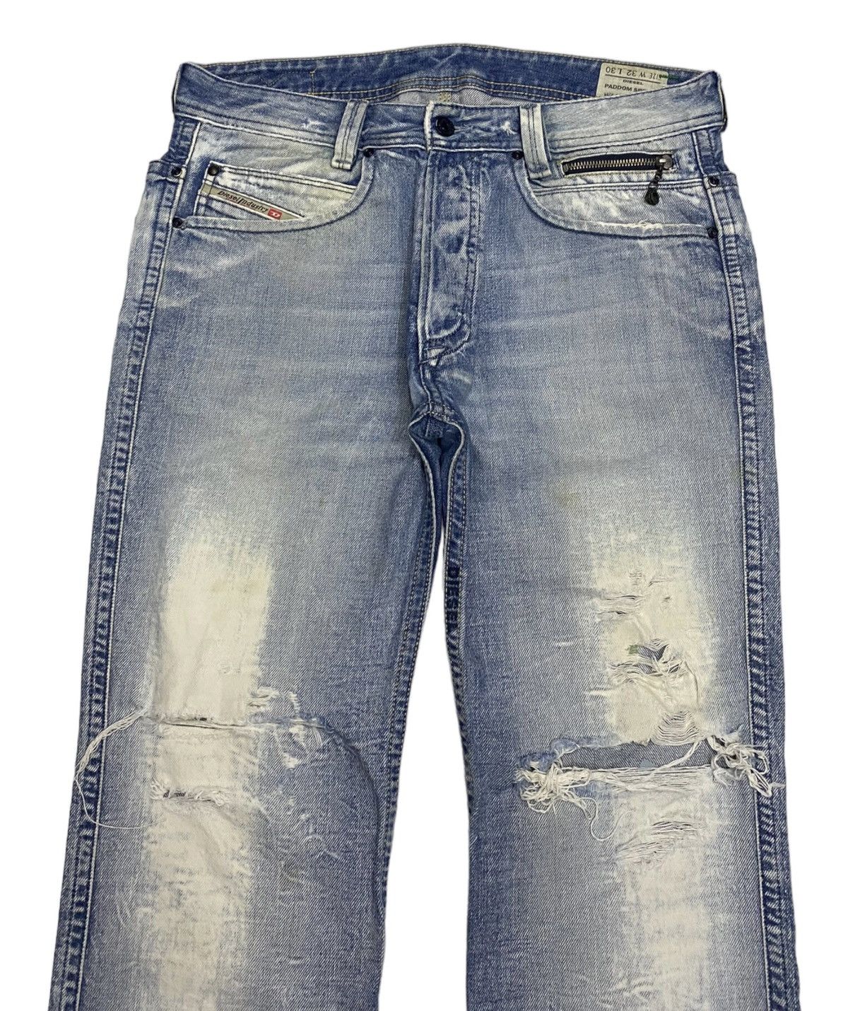 Diesel × General Research × Issey Miyake RIPPED🔥DIESEL DISTRESSED DENIM BAGGY JEANS Size US 33 - 4 Thumbnail