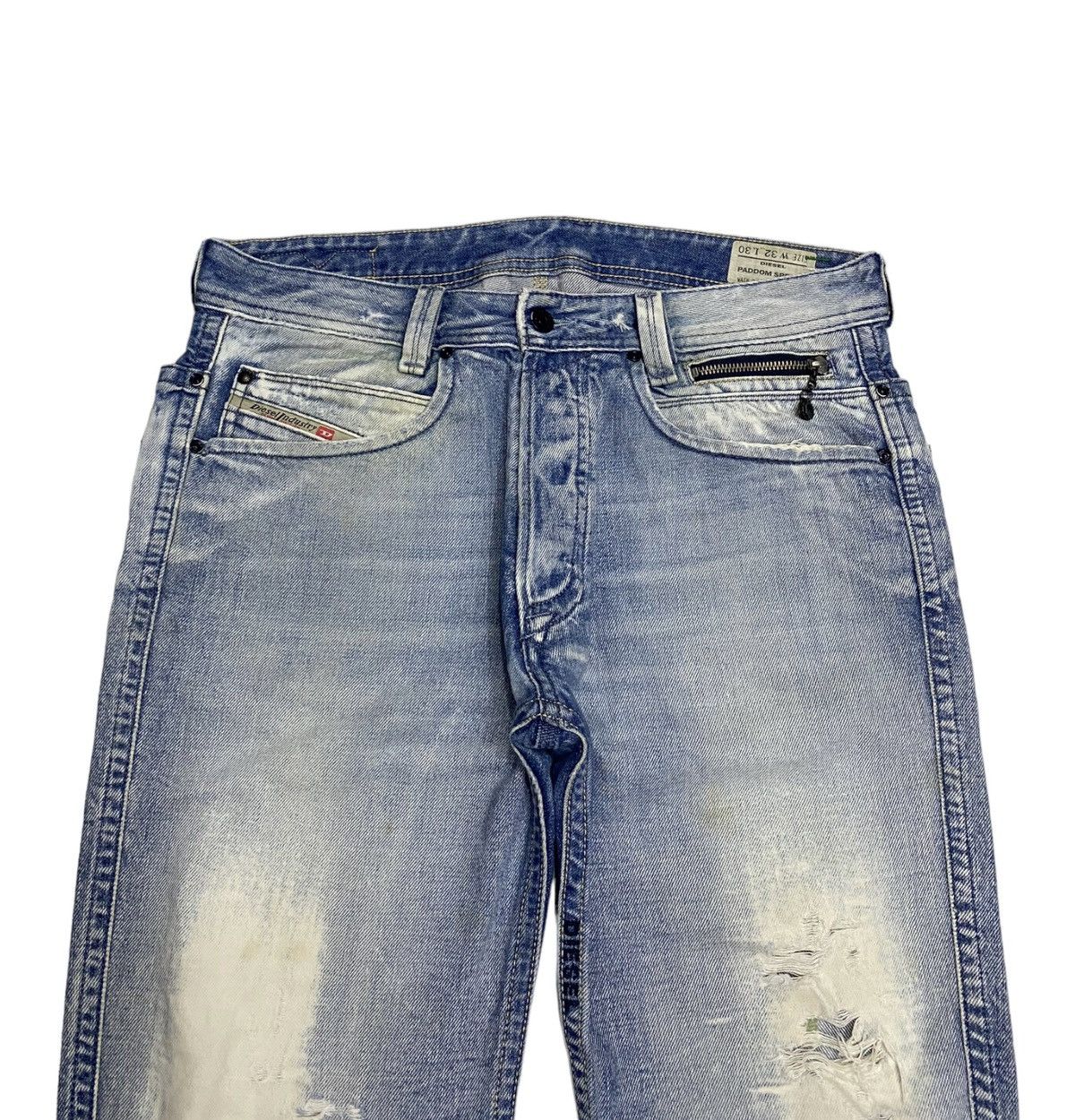 Diesel × General Research × Issey Miyake RIPPED🔥DIESEL DISTRESSED DENIM BAGGY JEANS Size US 33 - 5 Thumbnail