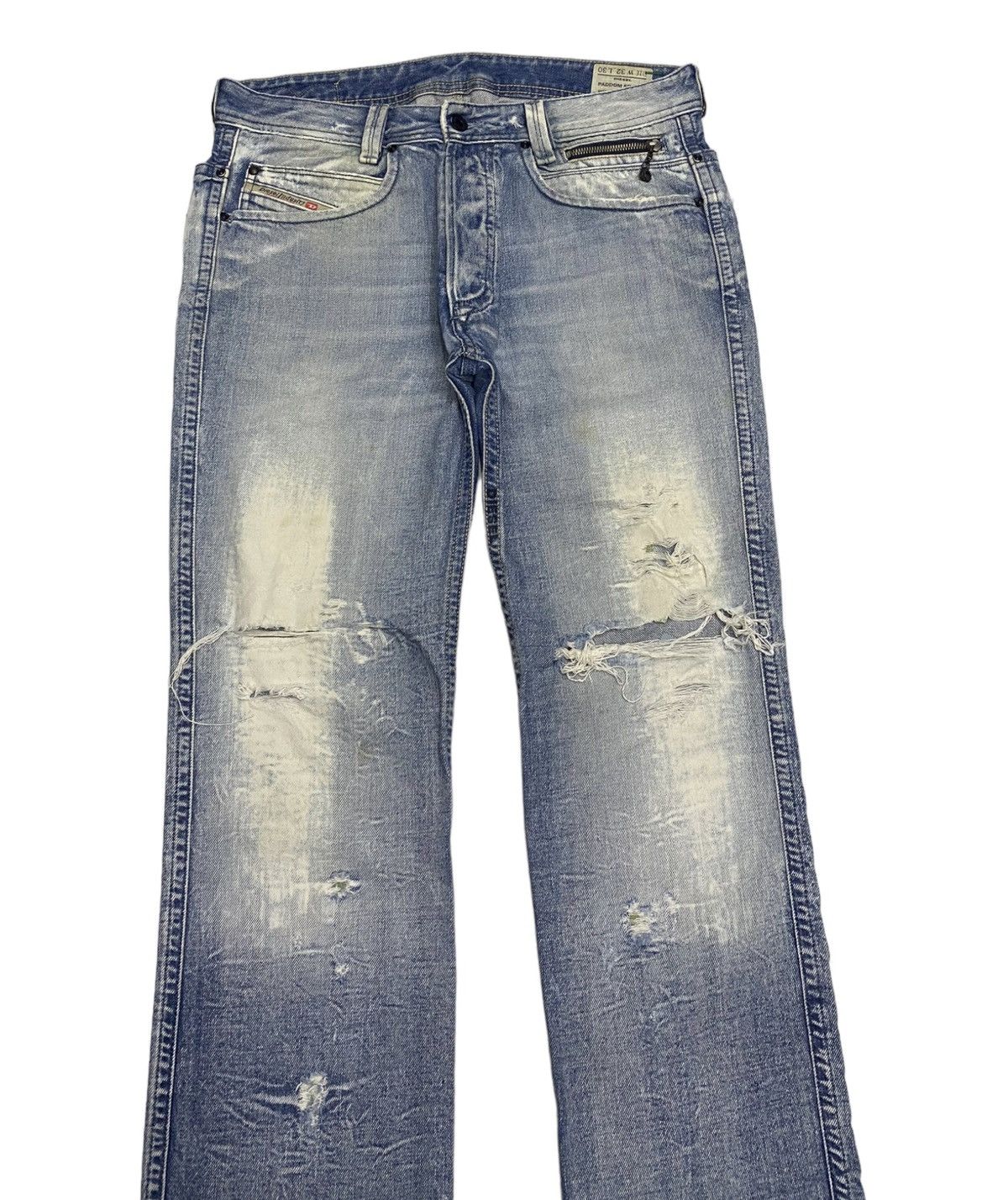 Diesel × General Research × Issey Miyake RIPPED🔥DIESEL DISTRESSED DENIM BAGGY JEANS Size US 33 - 3 Thumbnail