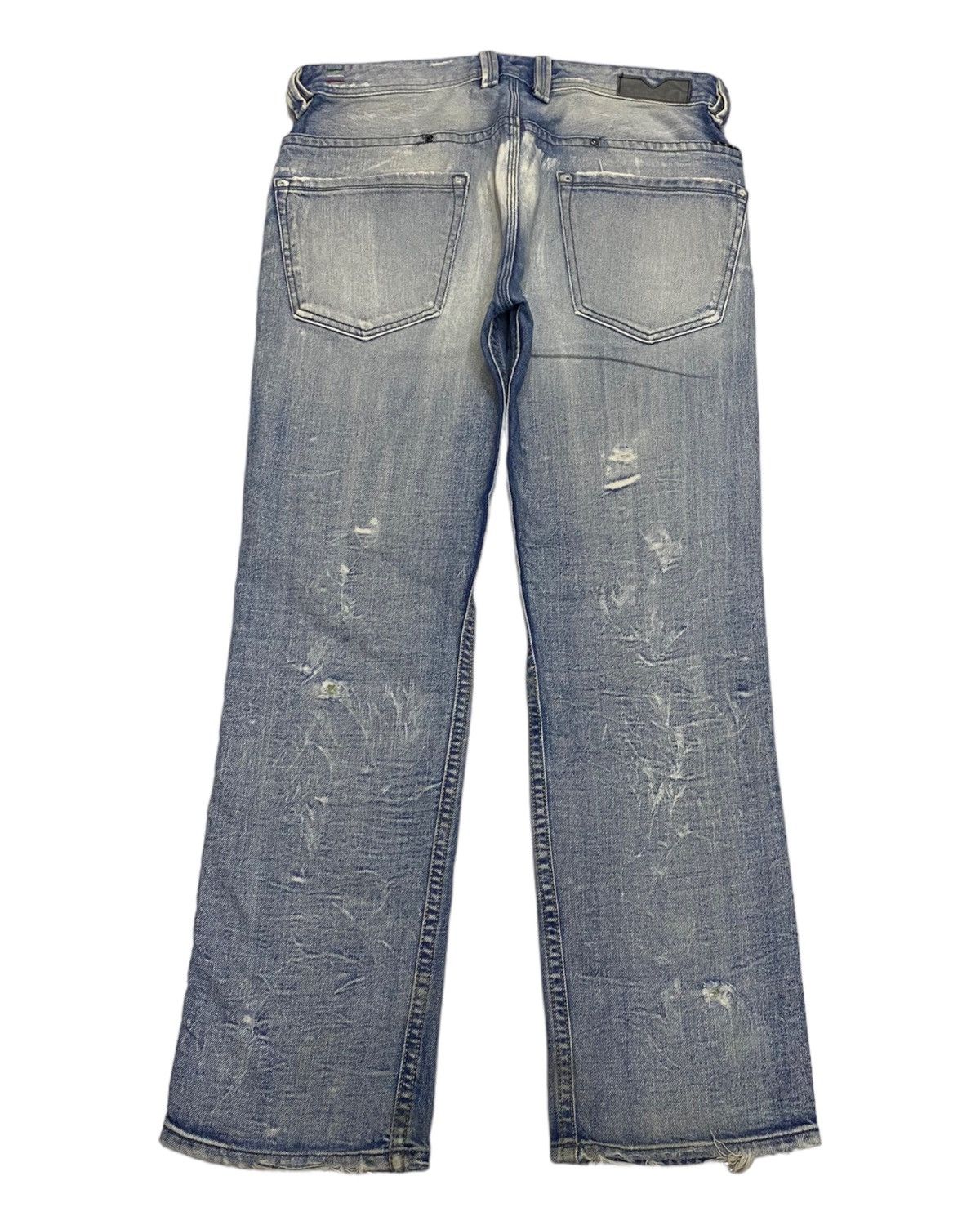 Diesel × General Research × Issey Miyake RIPPED🔥DIESEL DISTRESSED DENIM BAGGY JEANS Size US 33 - 2 Thumbnail