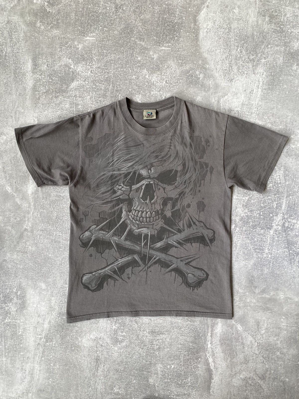 Liquid Blue × Vintage Vintage Liquid Blue Skull T-shirt Size US S / EU 44-46 / 1 - 1 Thumbnail