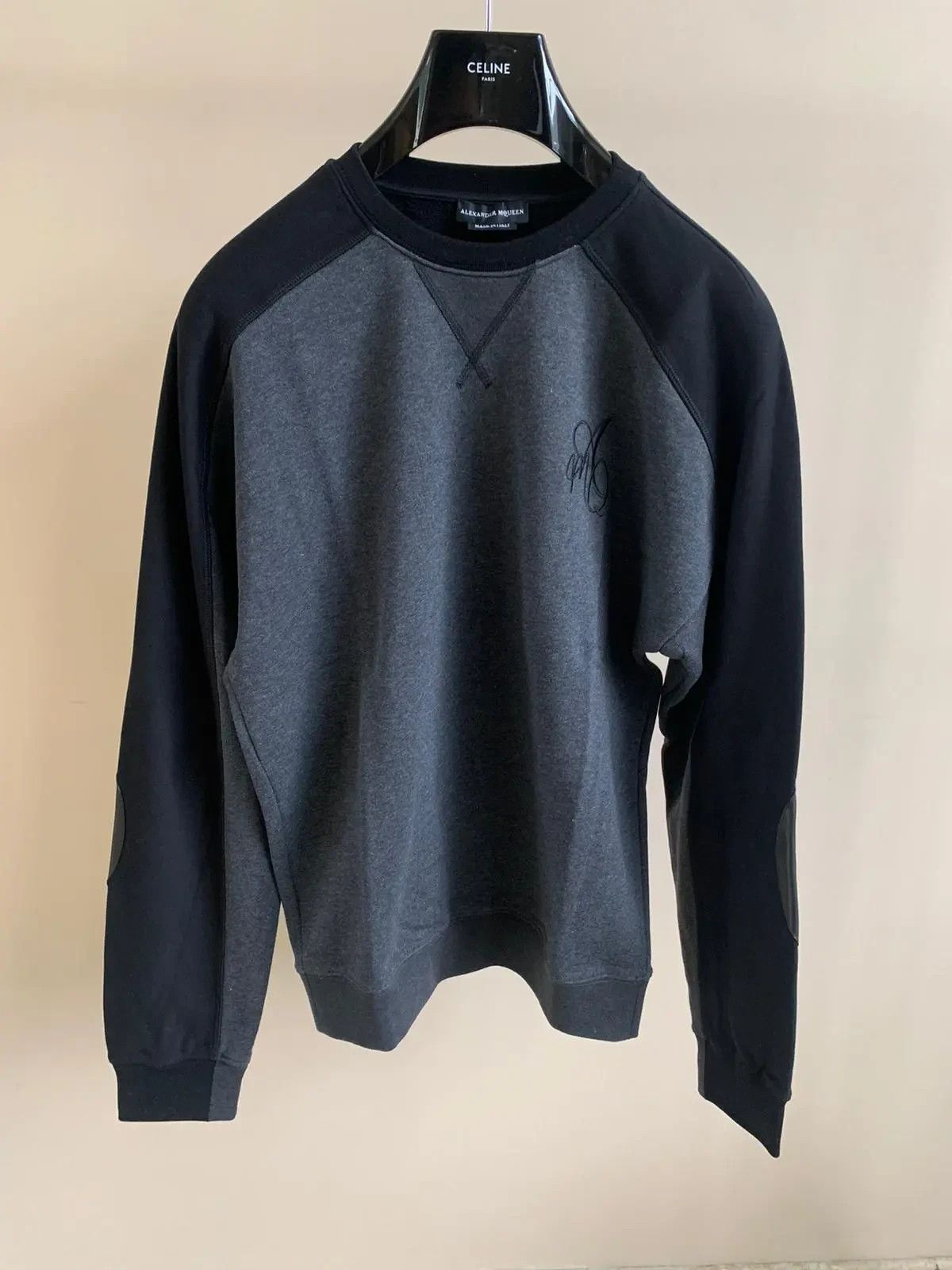 Alexander McQueen Elbow Patch Crewneck Logo Sweater in Black Size US M / EU 48-50 / 2 - 1 Thumbnail
