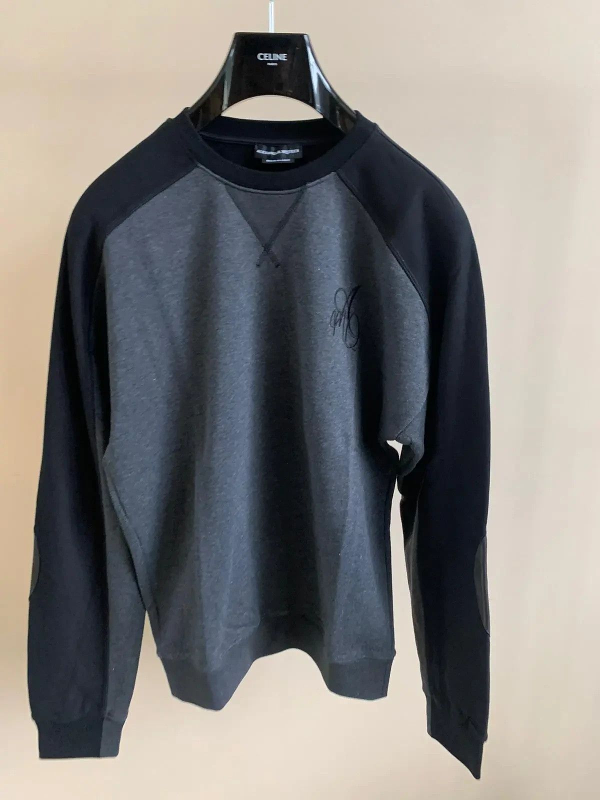 Alexander McQueen Elbow Patch Crewneck Logo Sweater in Black Size US M / EU 48-50 / 2 - 2 Thumbnail
