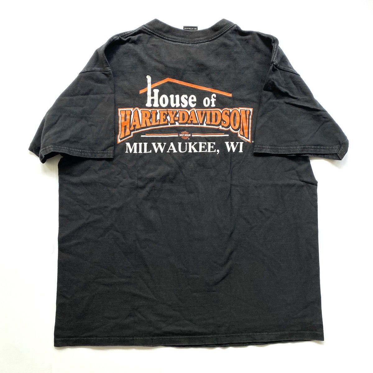 T-shirt Vintage HARLEY-DAVIDSON WAUKEGAN ILLINOIS LAKESHORE - Taille XL - Coton - Occasion Excellent état