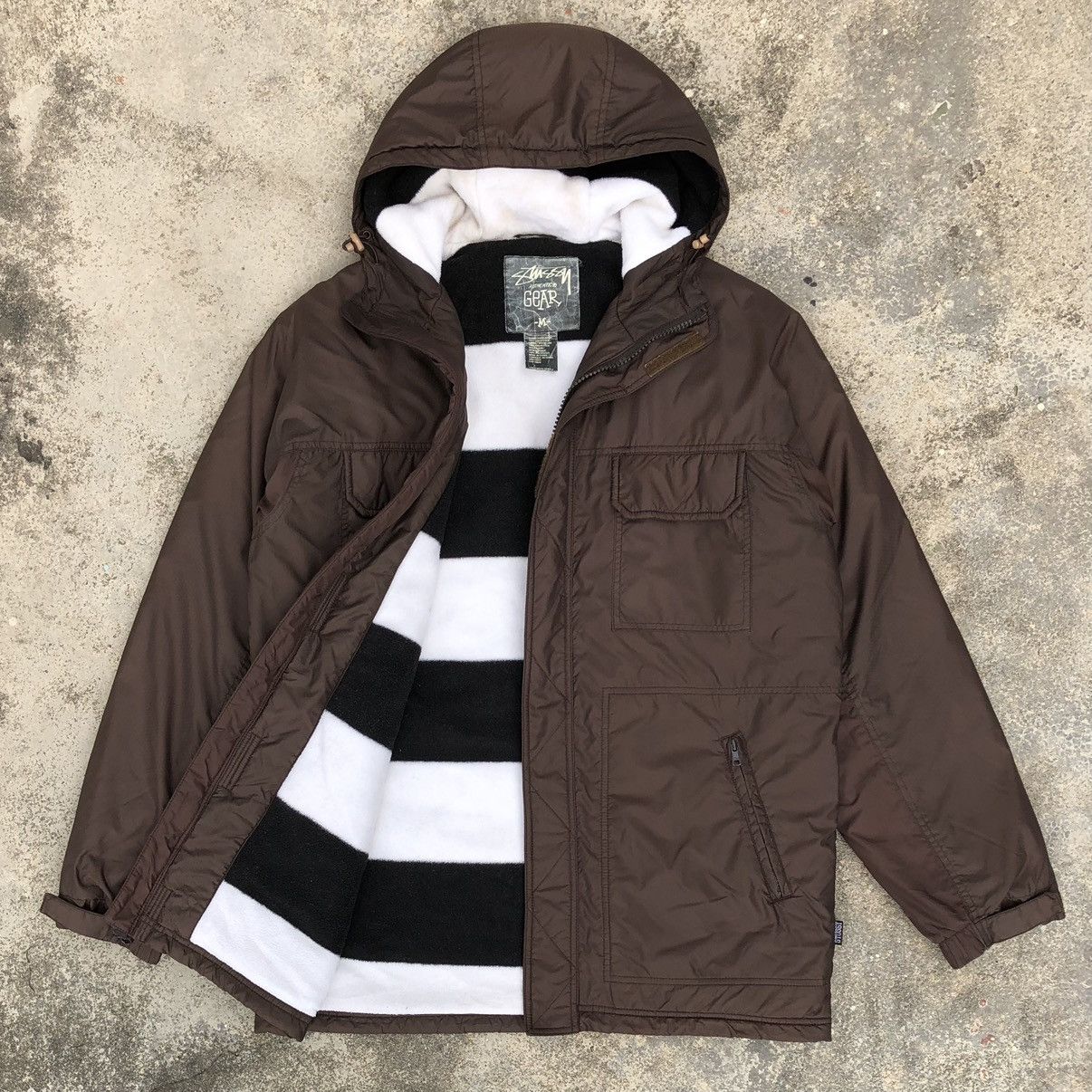 ジャケット・アウター stussy SHORT PARKA WAXED LINEN ☆韓国の人気☆【Stussy】☆SHORT PARKA WAXED LINEN☆OLIVE