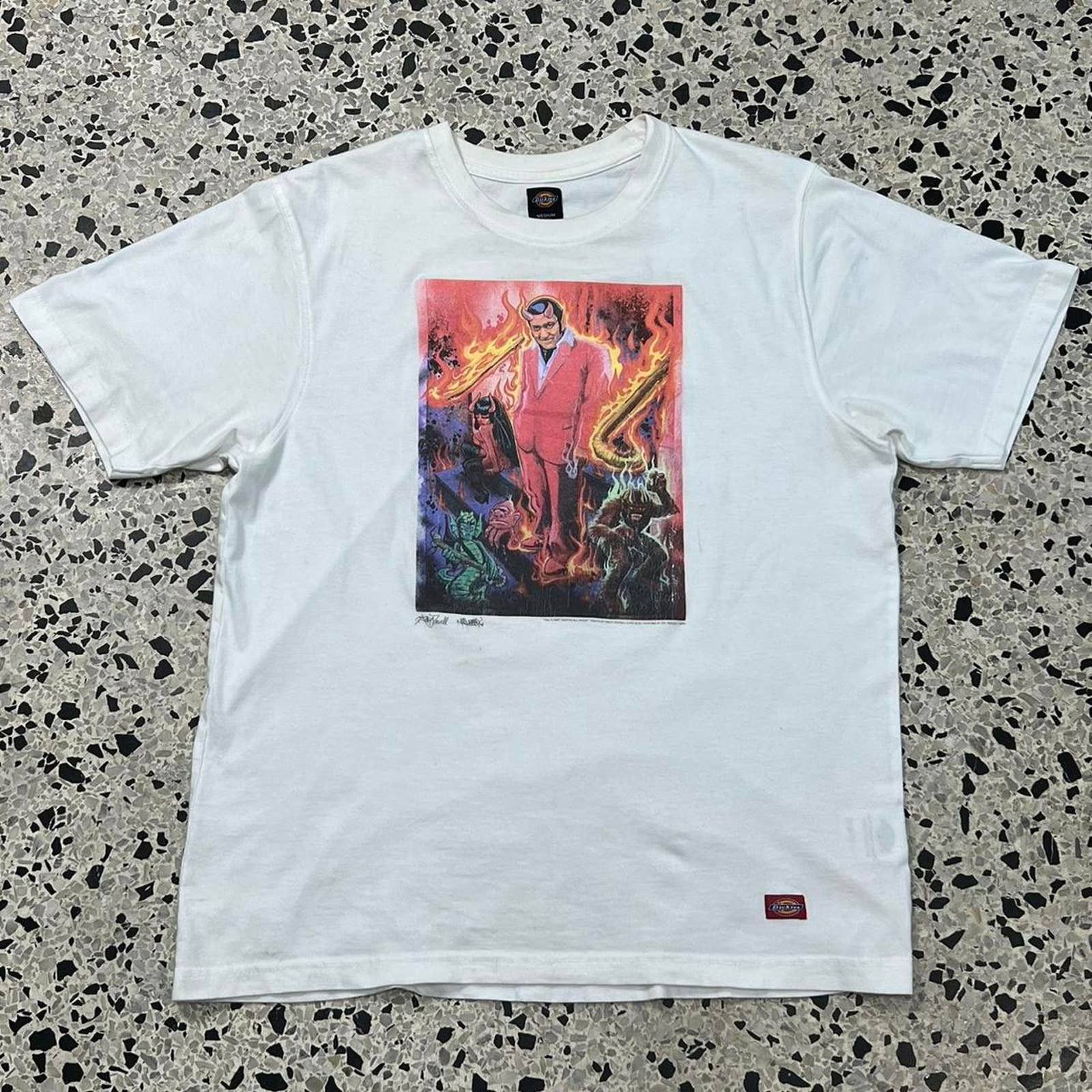 Dickies × Vintage VINTAGE Y2K DICKIES X DR.REVOLT SATAN GRAFFITI T-SHIRT Size US M / EU 48-50 / 2 - 1 Thumbnail