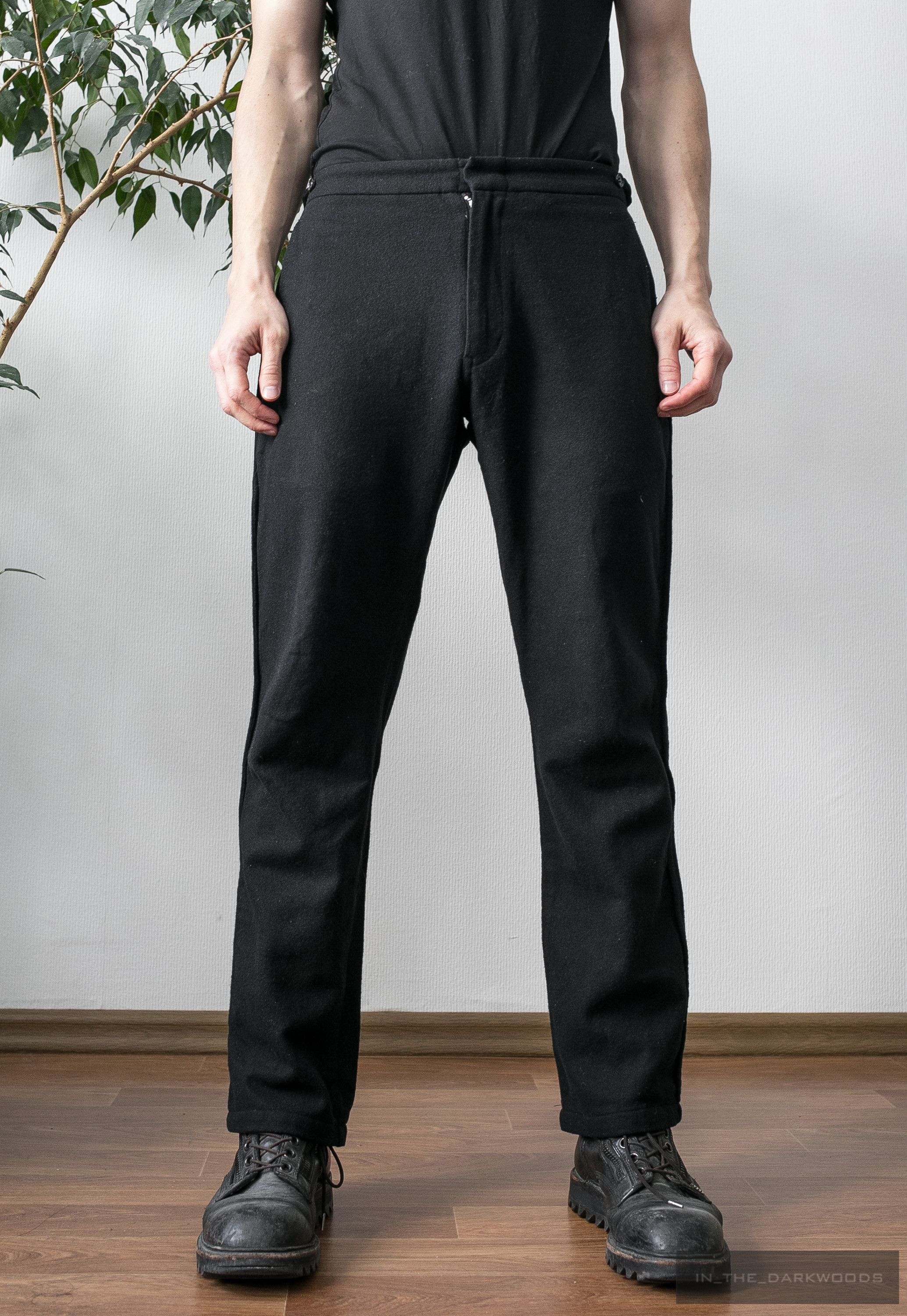 image of Comme Des Garcons Homme x Comme Des Garcons Homme Plus 2005Aw Wool Pants in Black, Men's (Size 30)