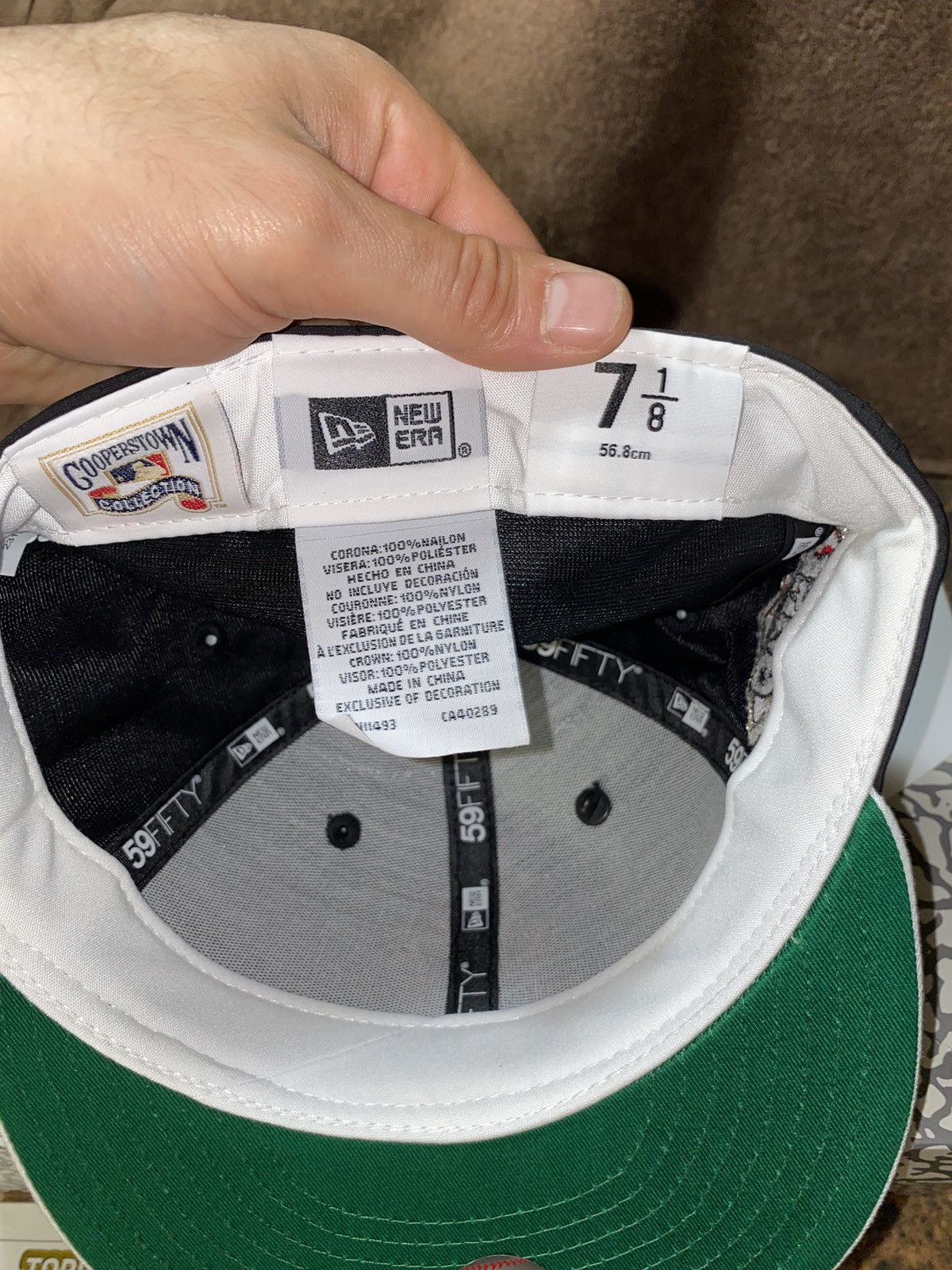 New Era New York Yankees New Era 59fifty hat 7 1/8 white black red Size ONE SIZE - 7 Thumbnail