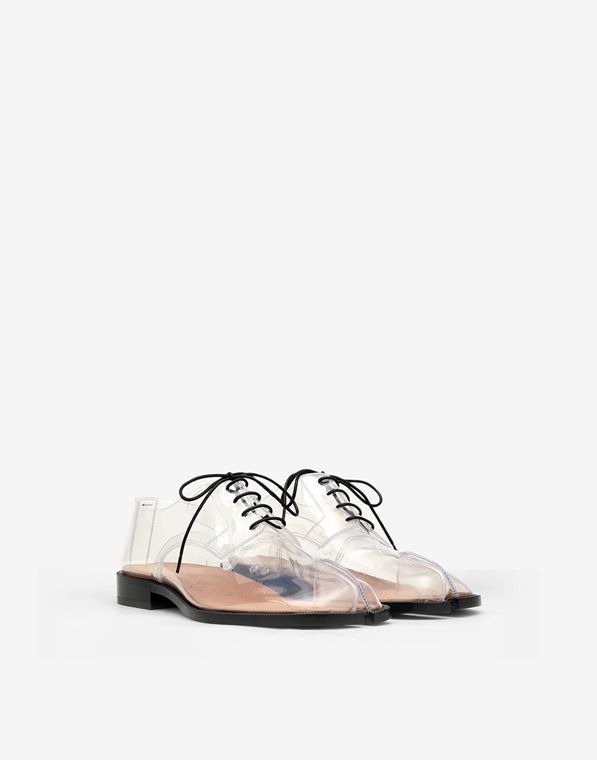 image of Maison Margiela Tabi Transparent Lace-Up Shoes (0171) in Clear, Men's (Size 8)