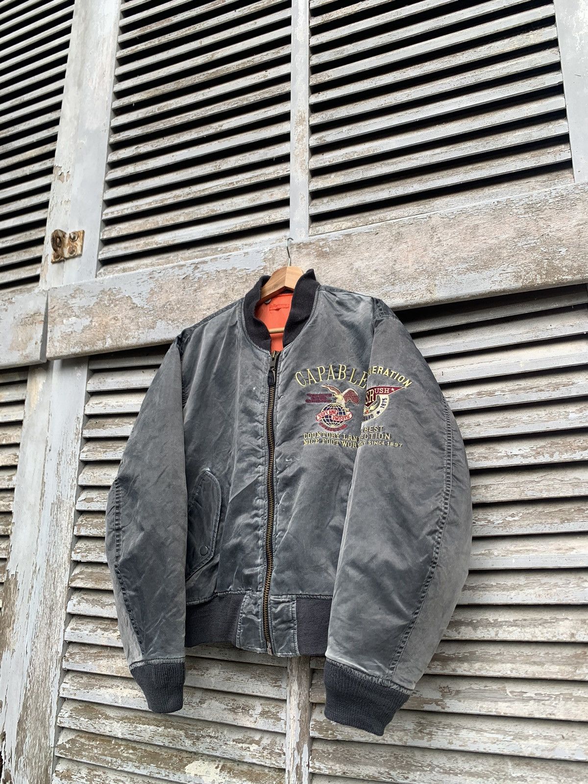 Vintage 🪖Vintage Sun Faded MA-1 Man Intermediate Bomber Jacket Size US M / EU 48-50 / 2 - 2 Thumbnail