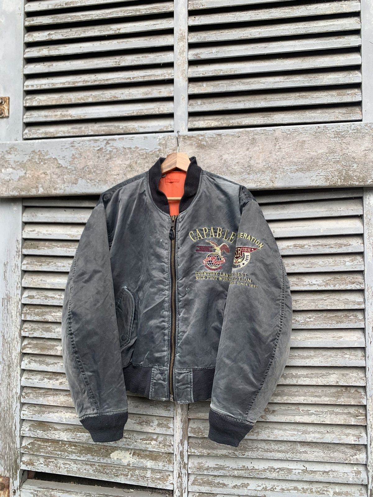 Vintage 🪖Vintage Sun Faded MA-1 Man Intermediate Bomber Jacket Size US M / EU 48-50 / 2 - 9 Thumbnail
