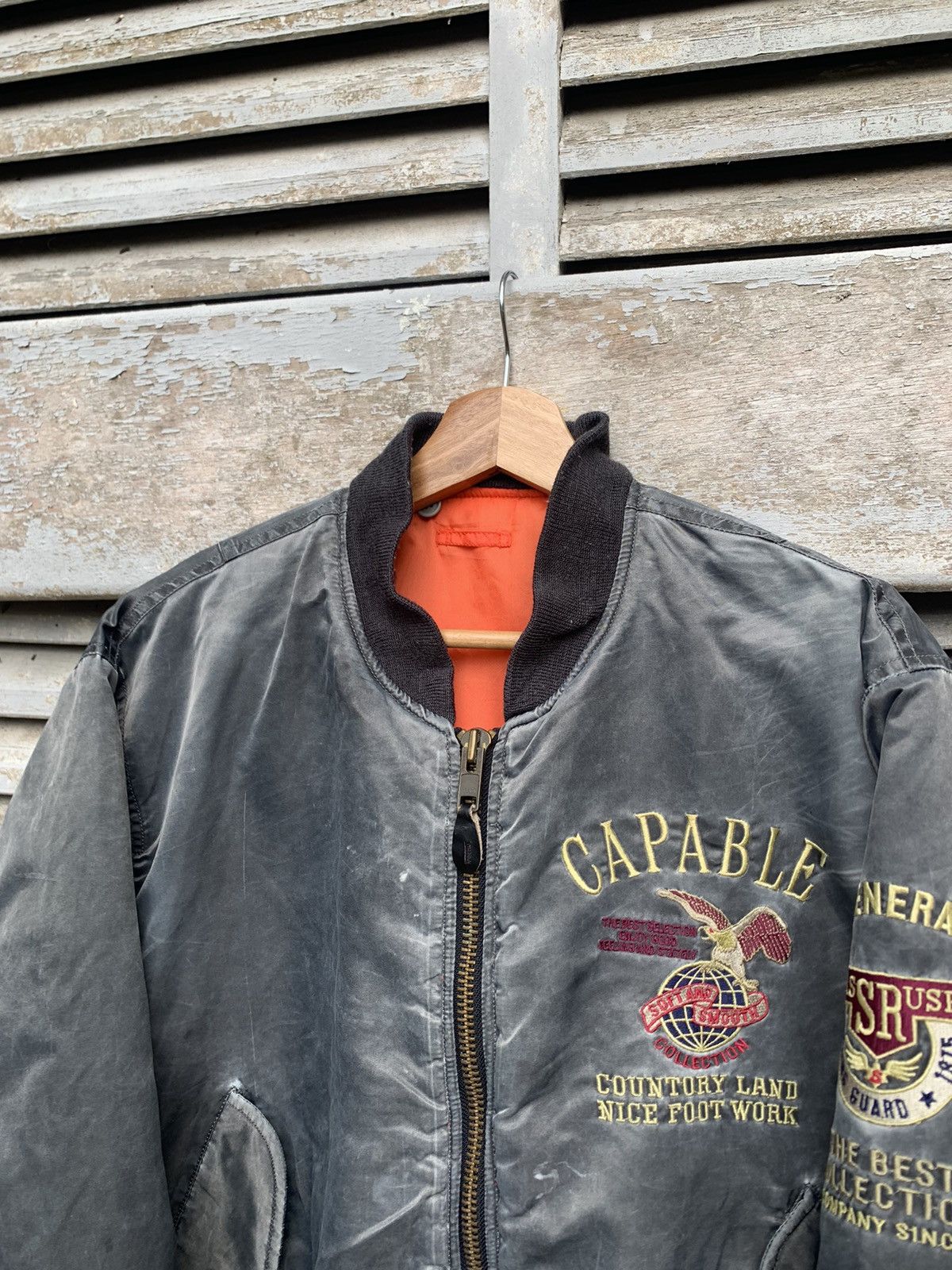 Vintage 🪖Vintage Sun Faded MA-1 Man Intermediate Bomber Jacket Size US M / EU 48-50 / 2 - 5 Thumbnail