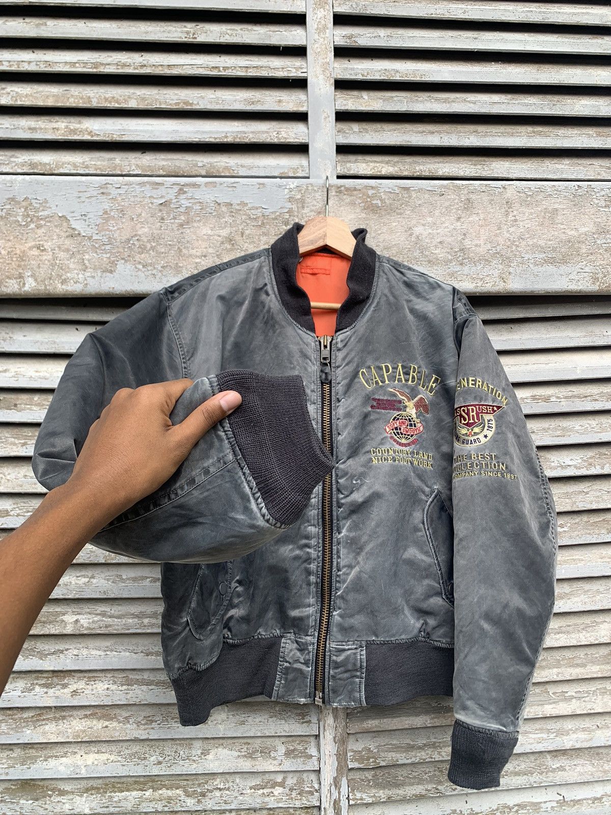 Vintage 🪖Vintage Sun Faded MA-1 Man Intermediate Bomber Jacket Size US M / EU 48-50 / 2 - 7 Thumbnail