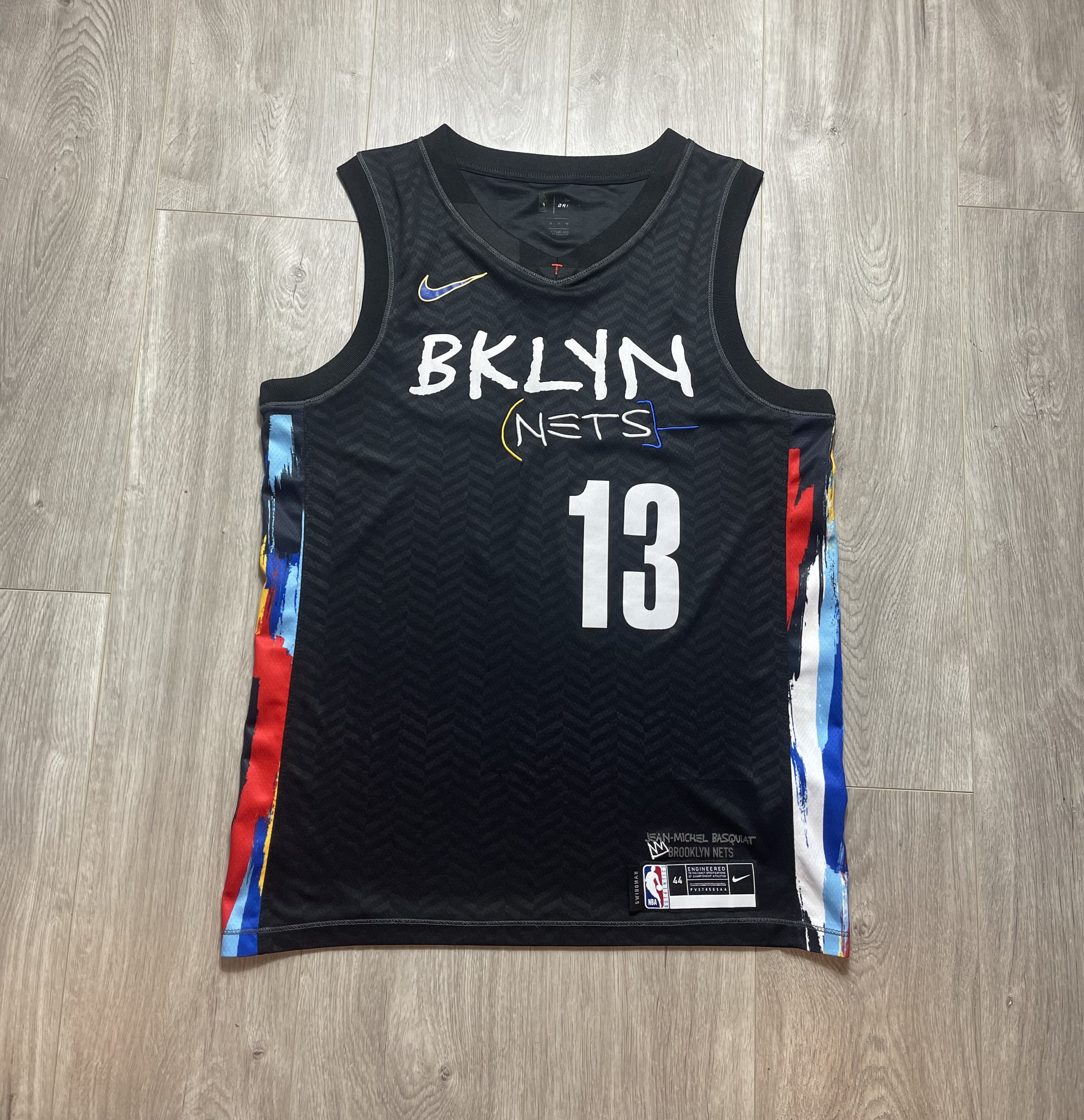 Nike James Harden Brooklyn Nets Basquiat Jersey Basketball Sz 44 | Grailed