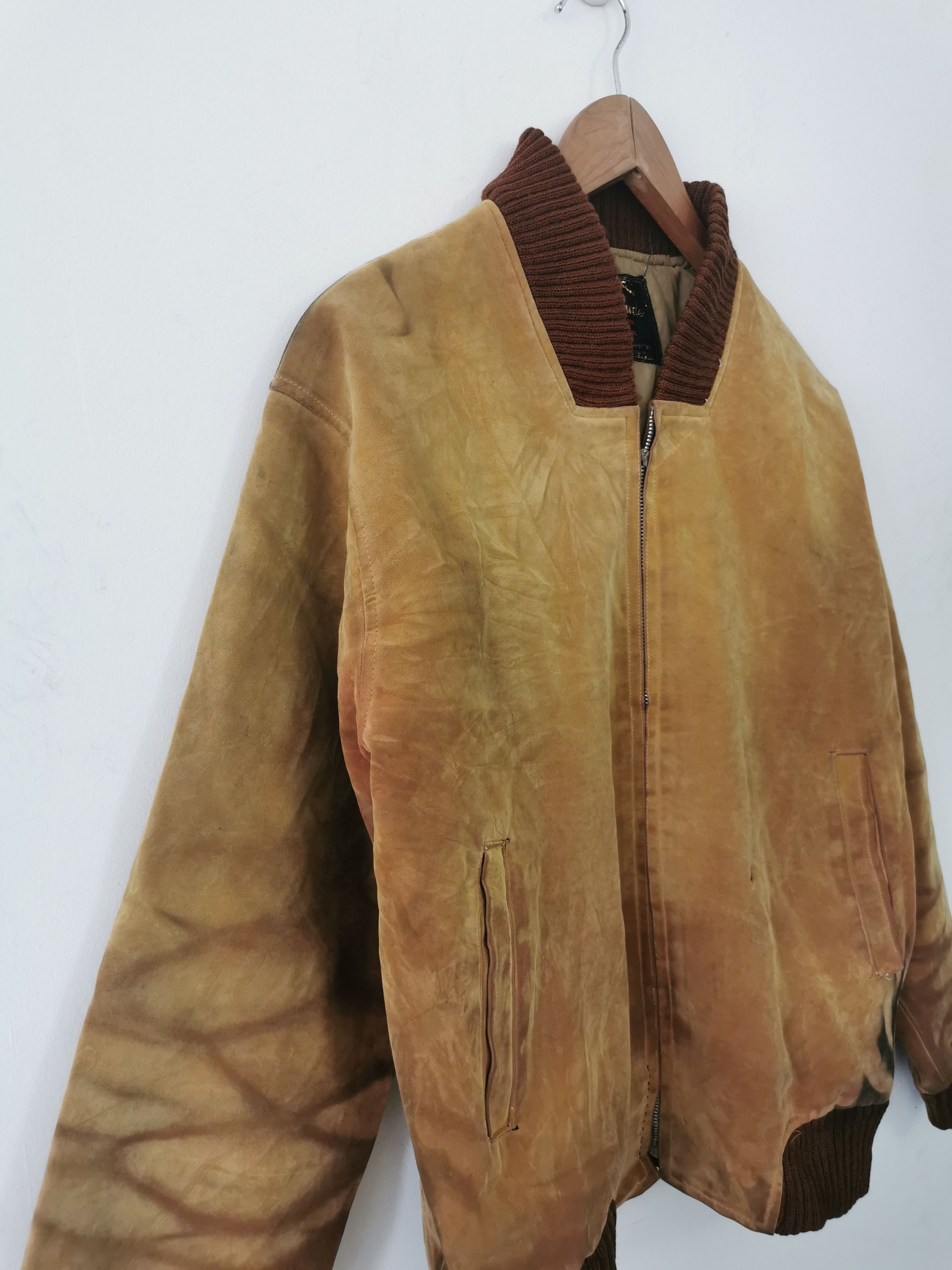 Japanese Brand Vintage HIGH SUEDE Bomber Jacket (Suede material) Size US L / EU 52-54 / 3 - 3 Thumbnail