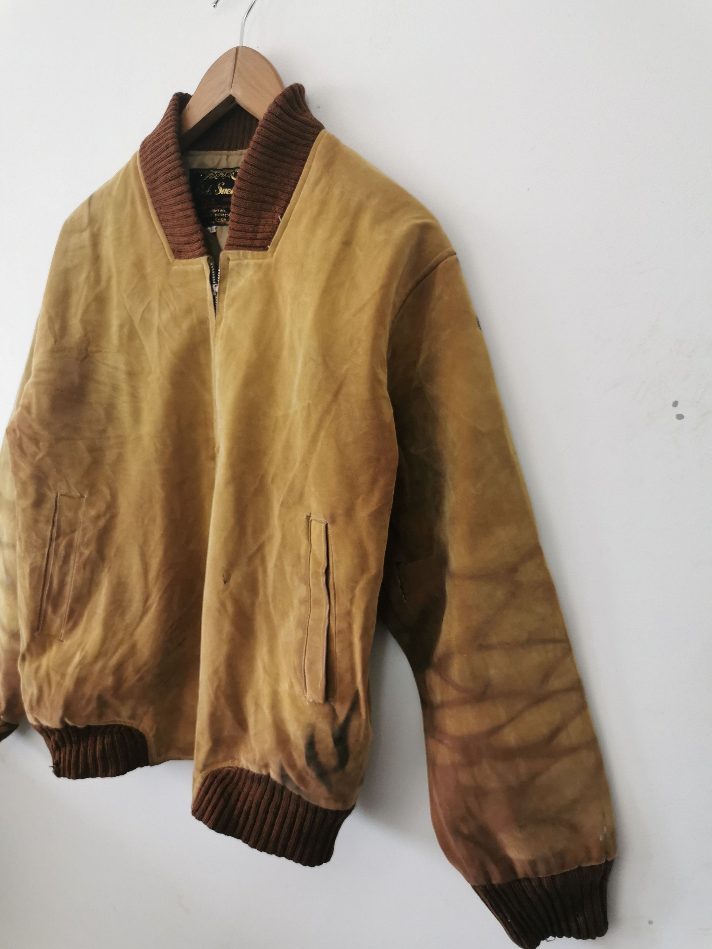 Japanese Brand Vintage HIGH SUEDE Bomber Jacket (Suede material) Size US L / EU 52-54 / 3 - 2 Thumbnail