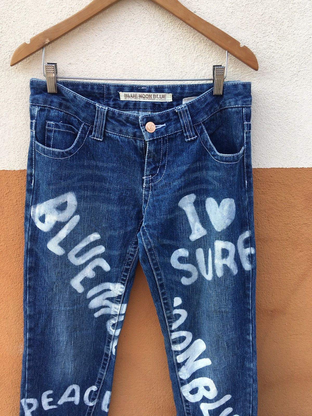 Designer × Japanese Brand Japanese Brand X Blue Moon Blue painted Jeans Size US 31 - 3 Thumbnail