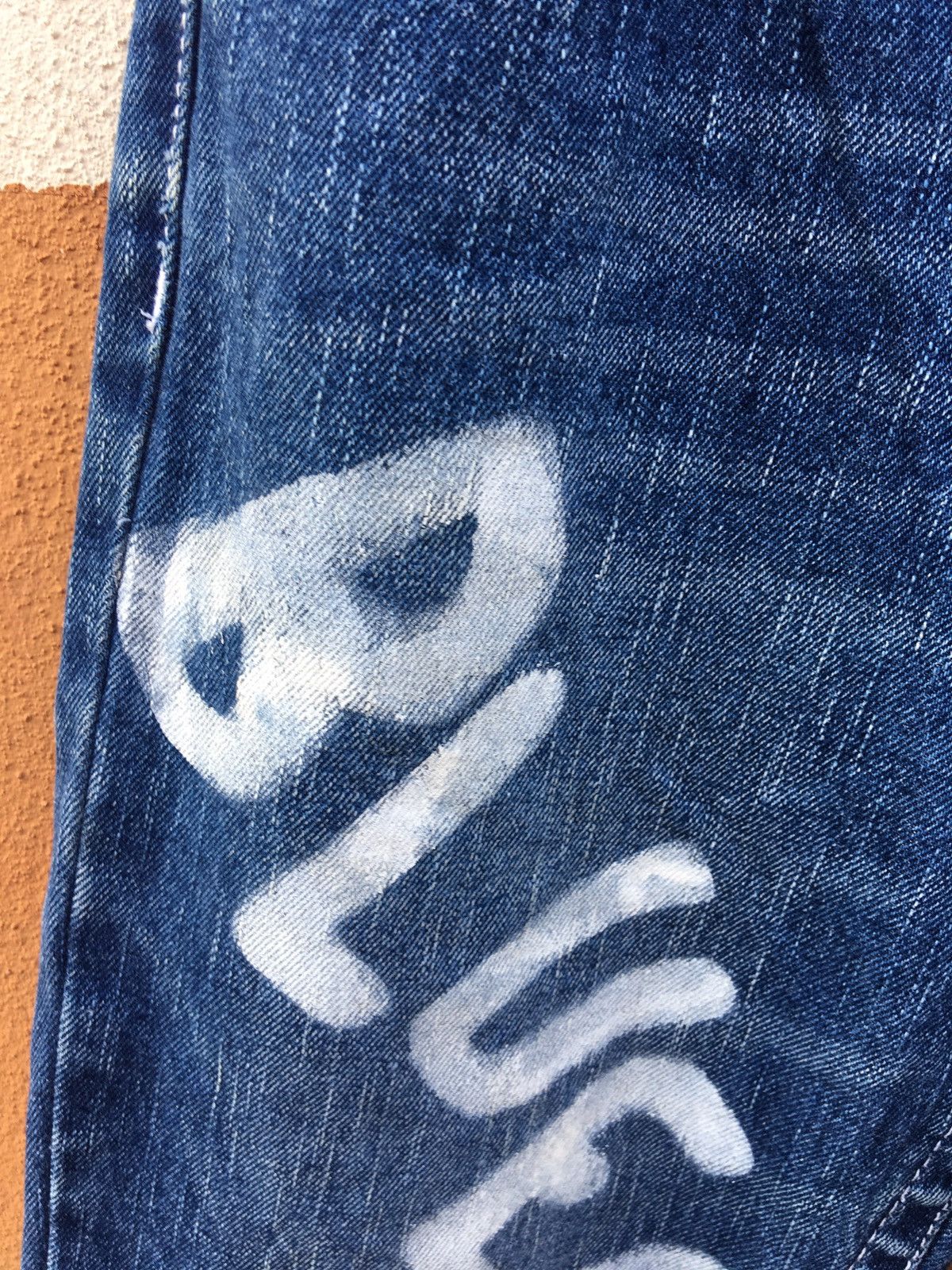 Designer × Japanese Brand Japanese Brand X Blue Moon Blue painted Jeans Size US 31 - 7 Thumbnail