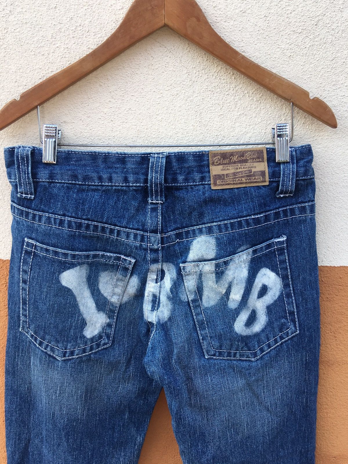 Designer × Japanese Brand Japanese Brand X Blue Moon Blue painted Jeans Size US 31 - 4 Thumbnail