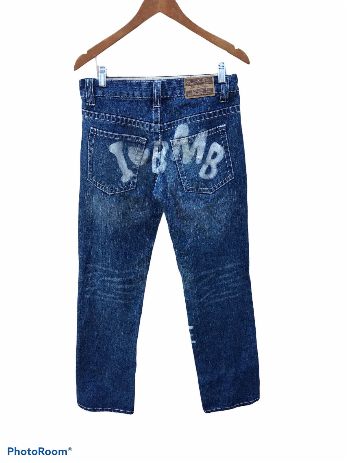 Designer × Japanese Brand Japanese Brand X Blue Moon Blue painted Jeans Size US 31 - 2 Thumbnail