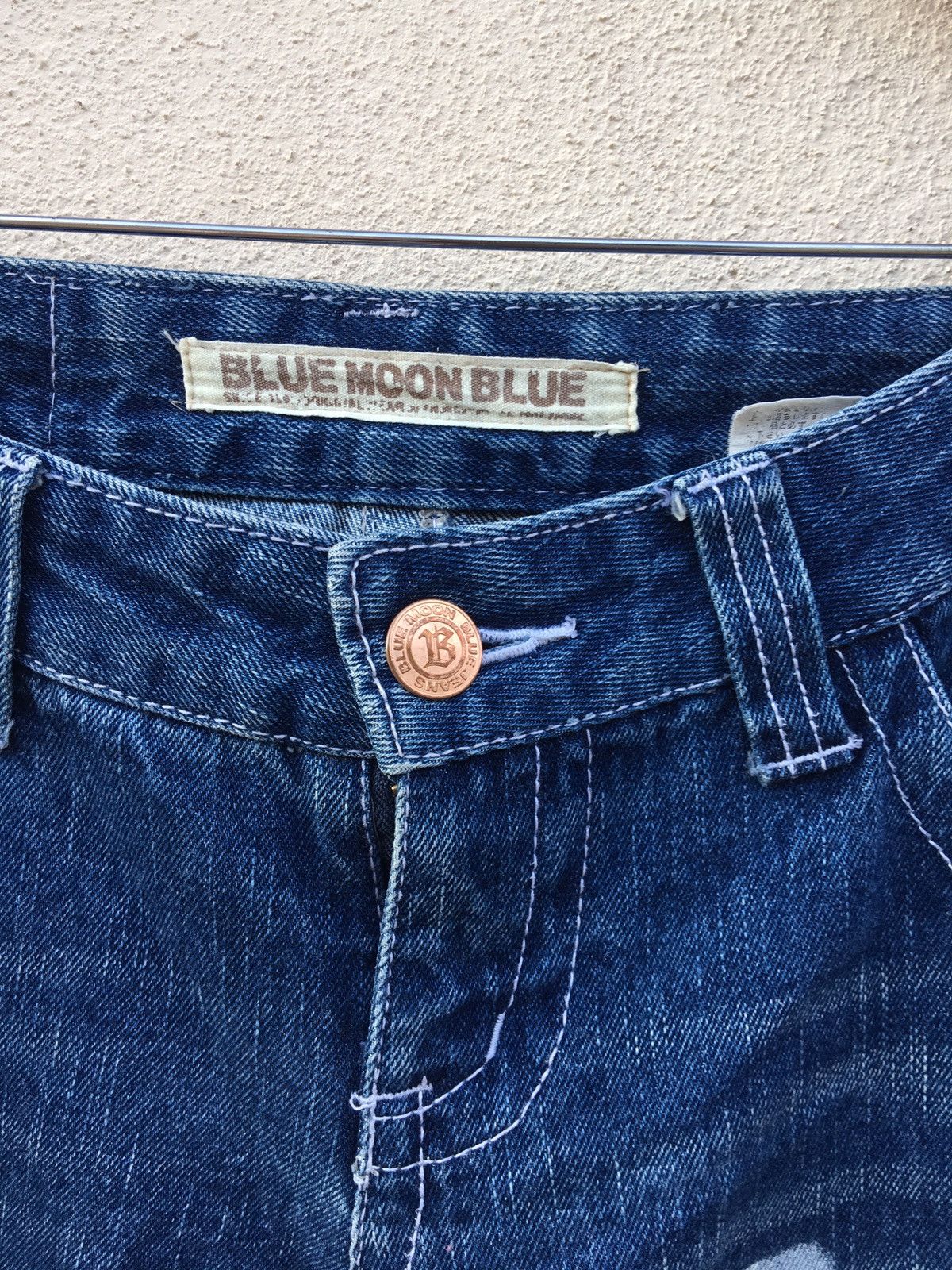 Designer × Japanese Brand Japanese Brand X Blue Moon Blue painted Jeans Size US 31 - 5 Thumbnail