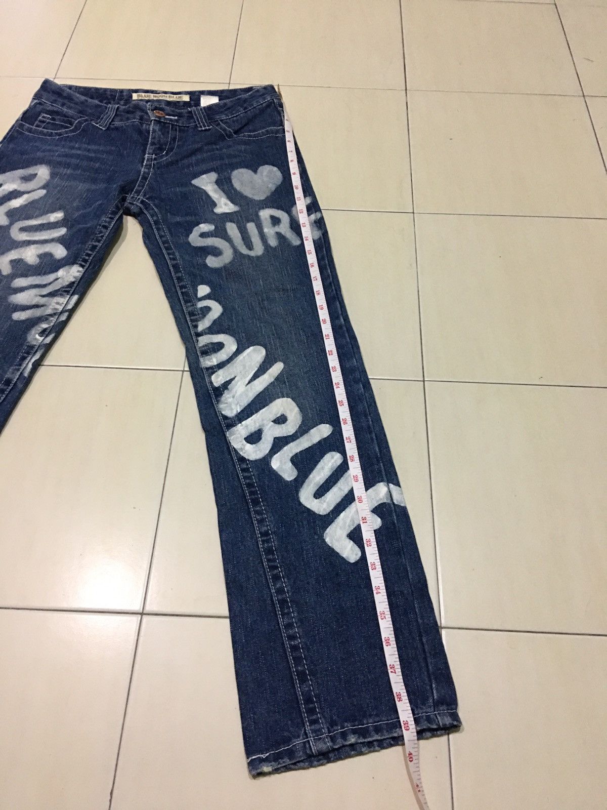 Designer × Japanese Brand Japanese Brand X Blue Moon Blue painted Jeans Size US 31 - 13 Thumbnail