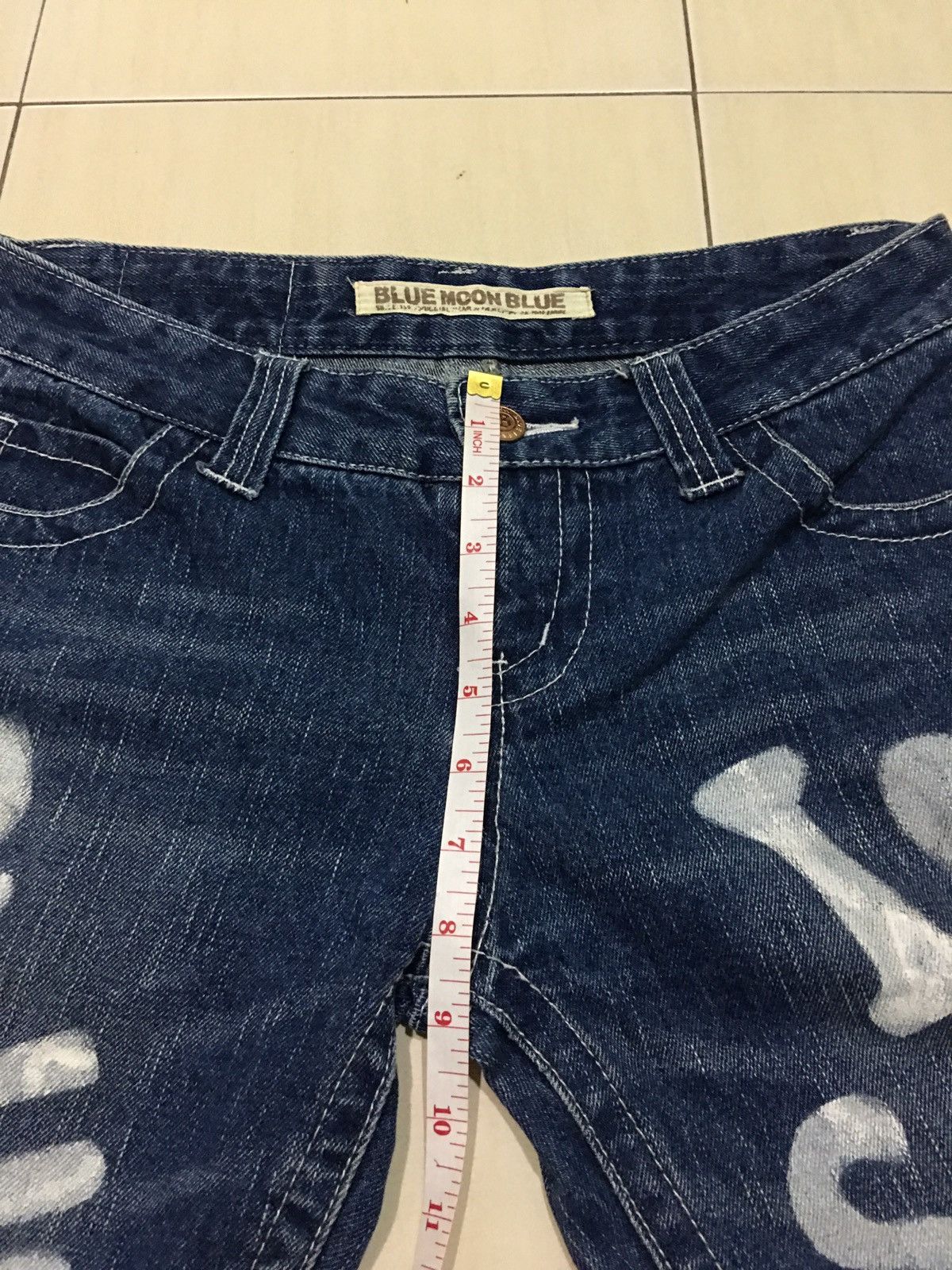 Designer × Japanese Brand Japanese Brand X Blue Moon Blue painted Jeans Size US 31 - 16 Thumbnail