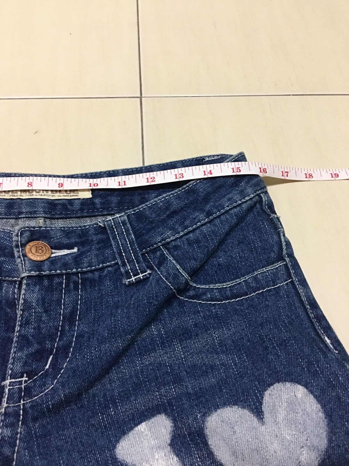 Designer × Japanese Brand Japanese Brand X Blue Moon Blue painted Jeans Size US 31 - 12 Thumbnail