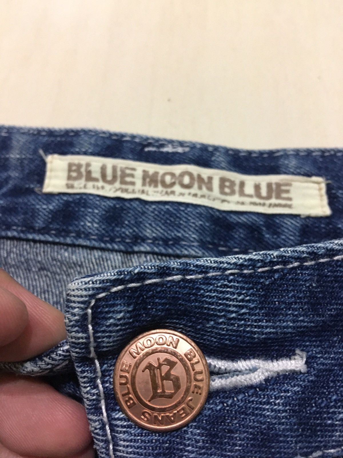 Designer × Japanese Brand Japanese Brand X Blue Moon Blue painted Jeans Size US 31 - 9 Thumbnail
