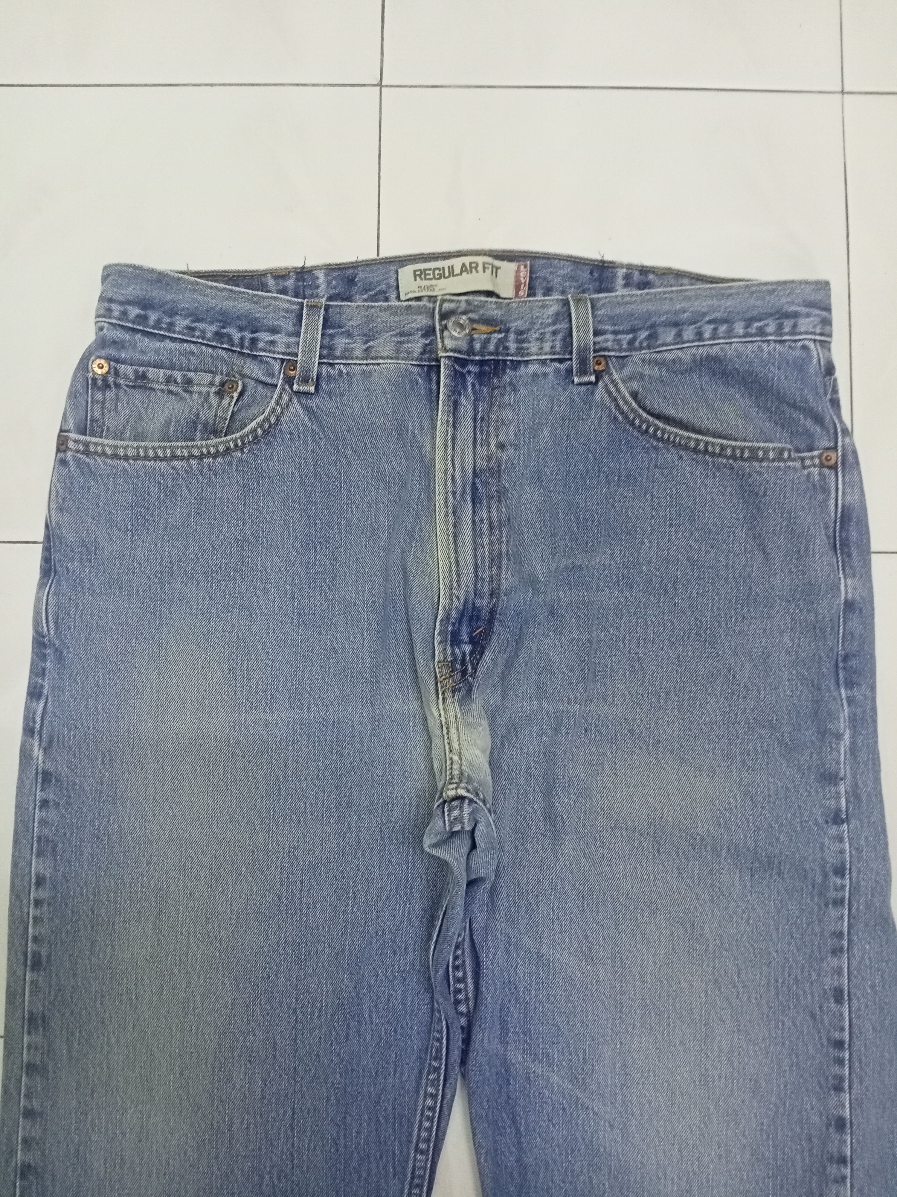Levi's Vintage Levis 505 Regular Fit Blue Jeans Size US 37 - 3 Thumbnail