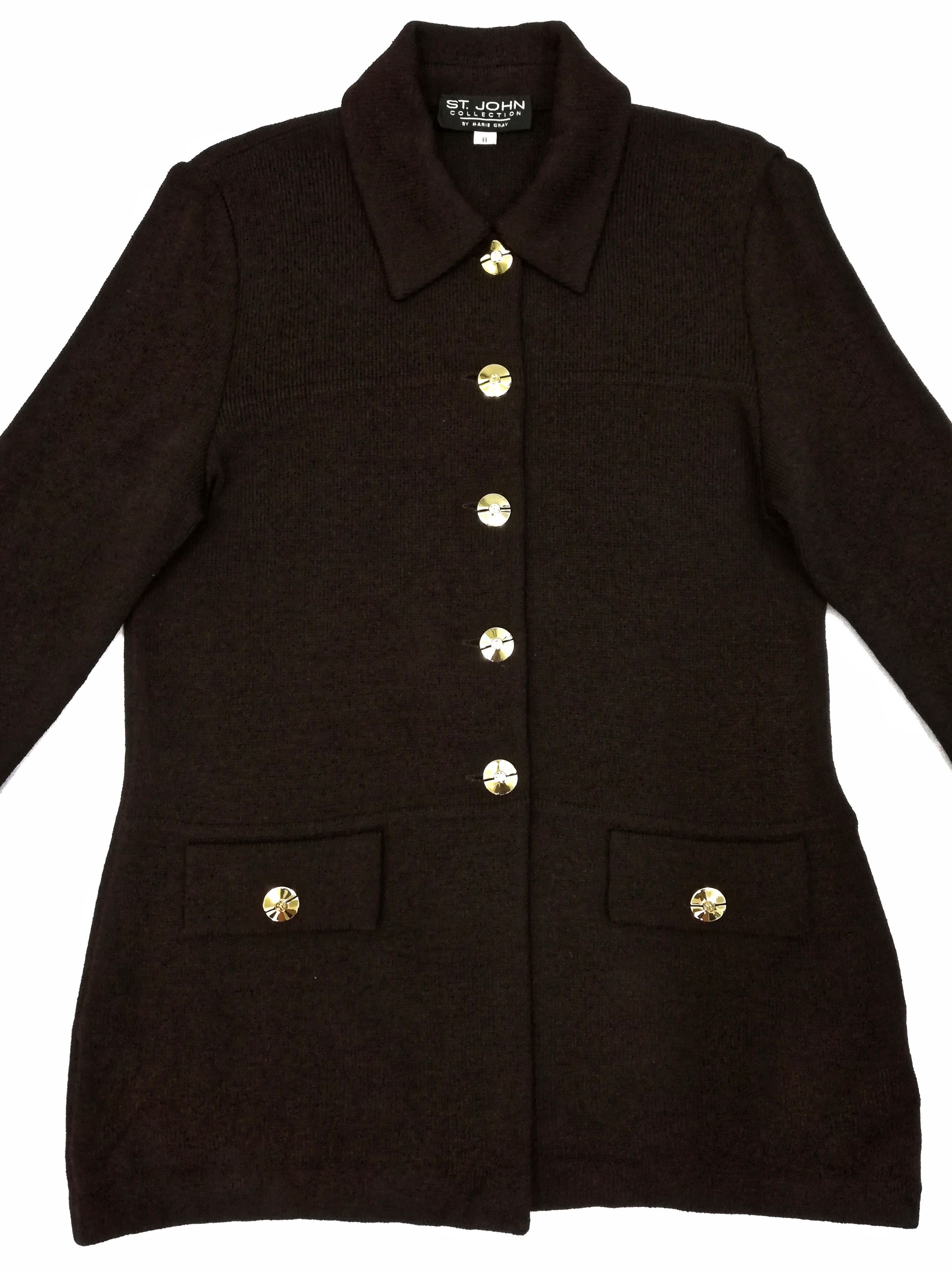 St. John × Vintage 🔥St. John Wool Collection By Marie Trench Gray Coat Jacket Size US S / EU 44-46 / 1 - 2 Thumbnail
