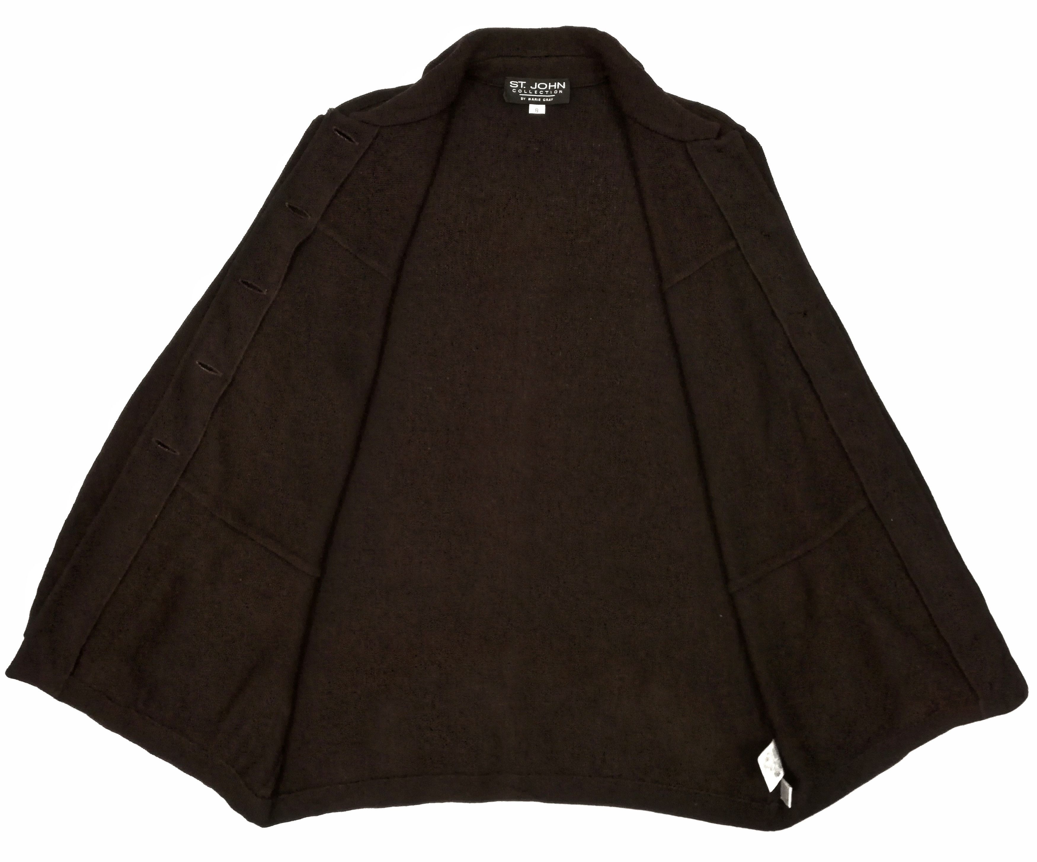St. John × Vintage 🔥St. John Wool Collection By Marie Trench Gray Coat Jacket Size US S / EU 44-46 / 1 - 7 Thumbnail