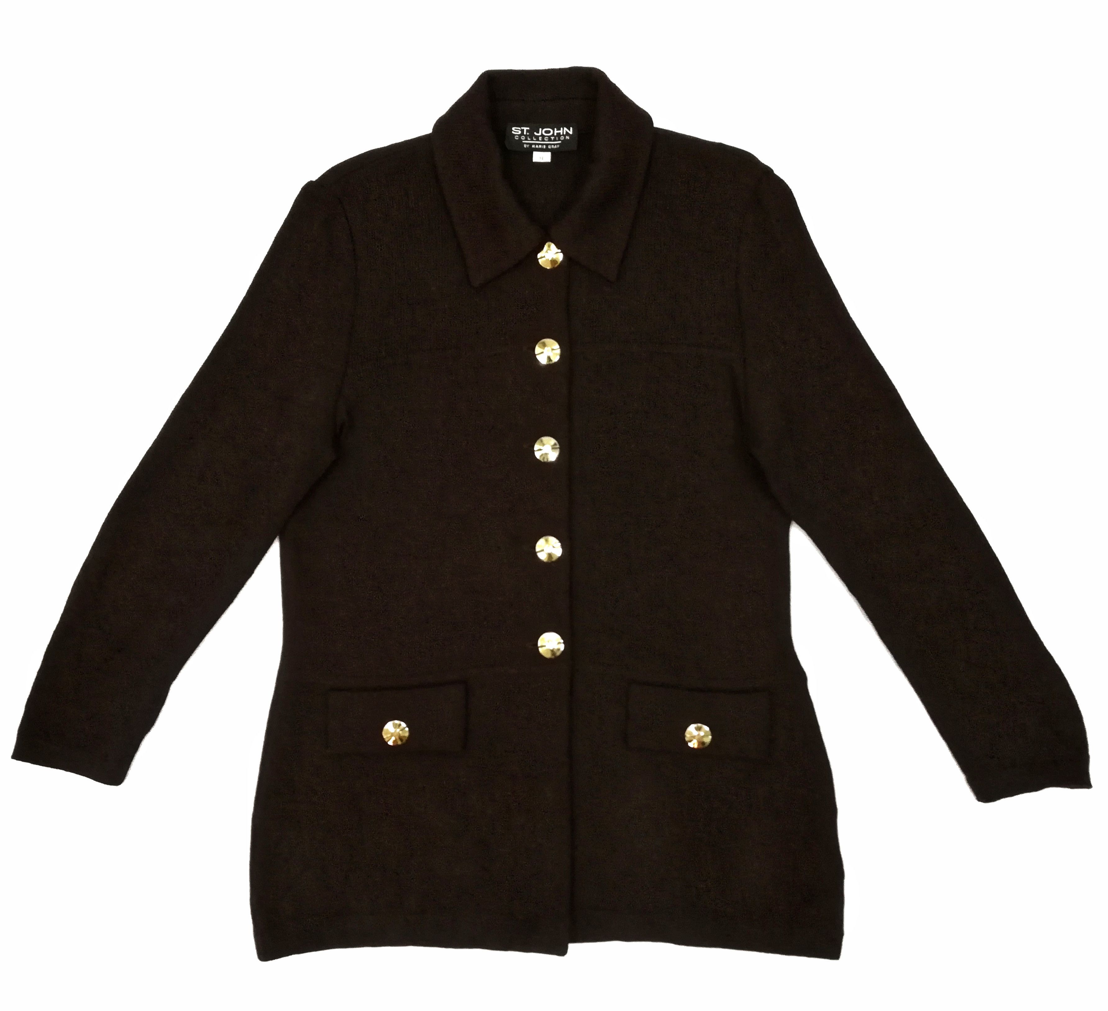 St. John × Vintage 🔥St. John Wool Collection By Marie Trench Gray Coat Jacket Size US S / EU 44-46 / 1 - 1 Thumbnail