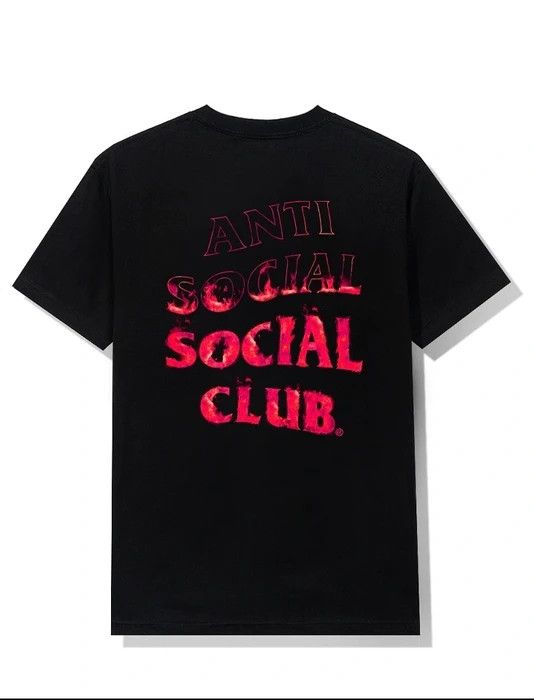 Anti social social club Fire inside pink flame tee
