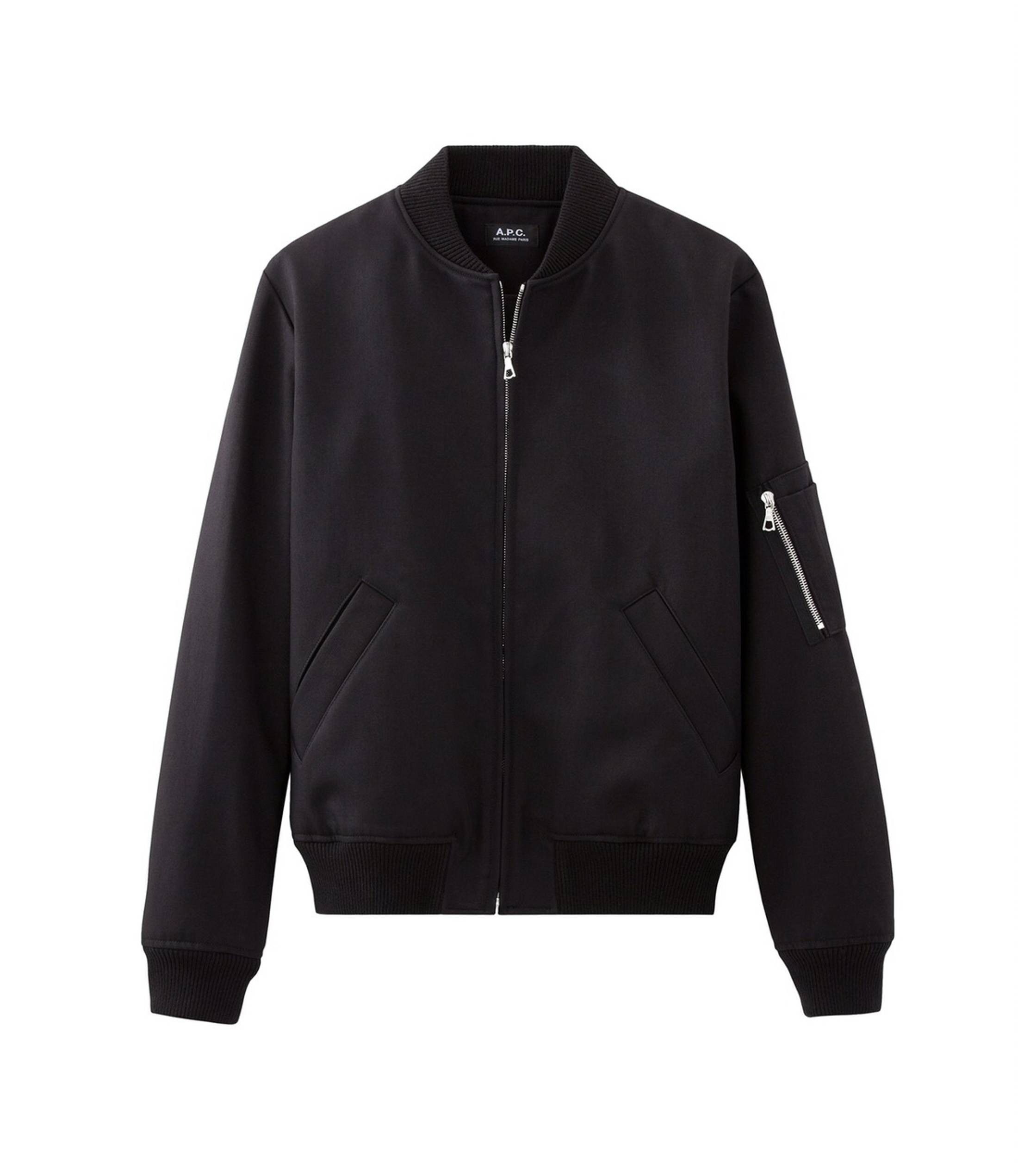 A.P.C. MA-1 Black Bomber Jacket | Grailed